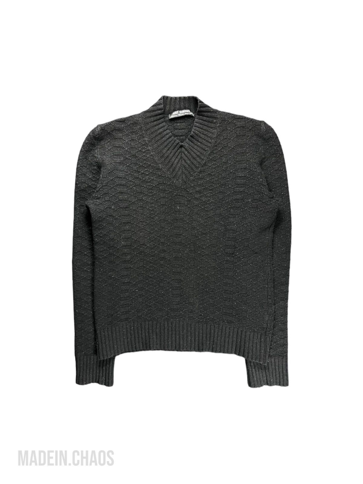 image of Raf Simons Aw00-01 Confusion Knit in Black, Men's (Size Medium)