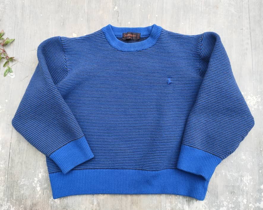 image of YVES Saint Laurent Knitted Jumper For Kids in Blue (Size 2XS)