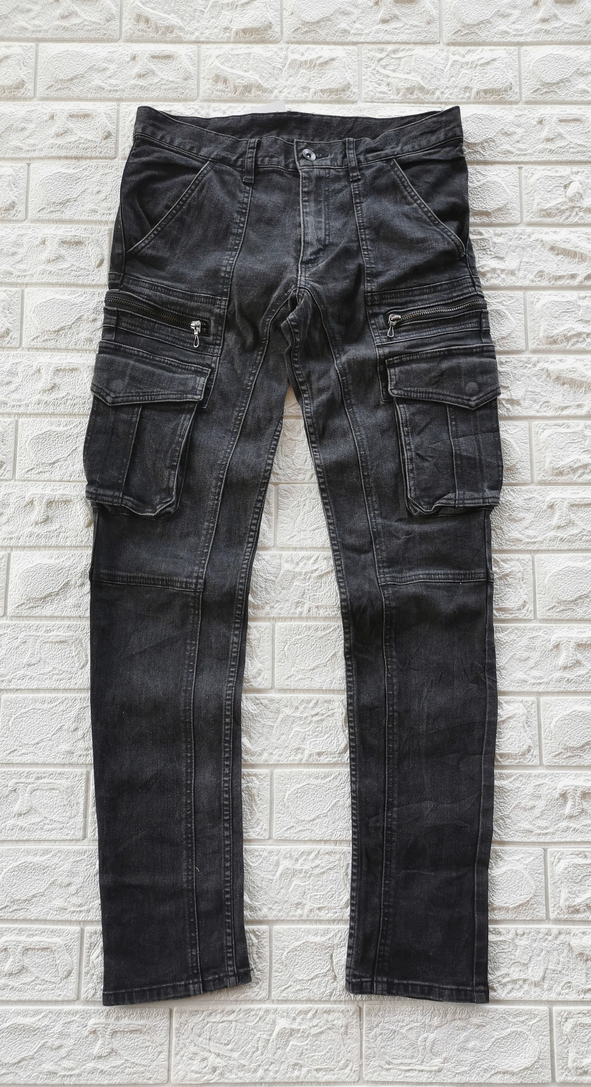 Shellac Vintage Shellac semanticdesign Japan Black Cargo Jeans Size US 30 / EU 46 - 1 Thumbnail