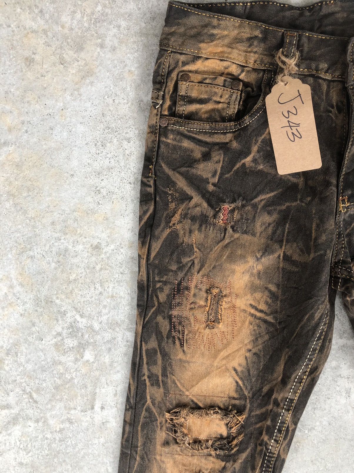 Japanese Brand Japanese Jeans Acid Wash Distressed Jeans Patchwork Denim Size US 29 - 4 Thumbnail