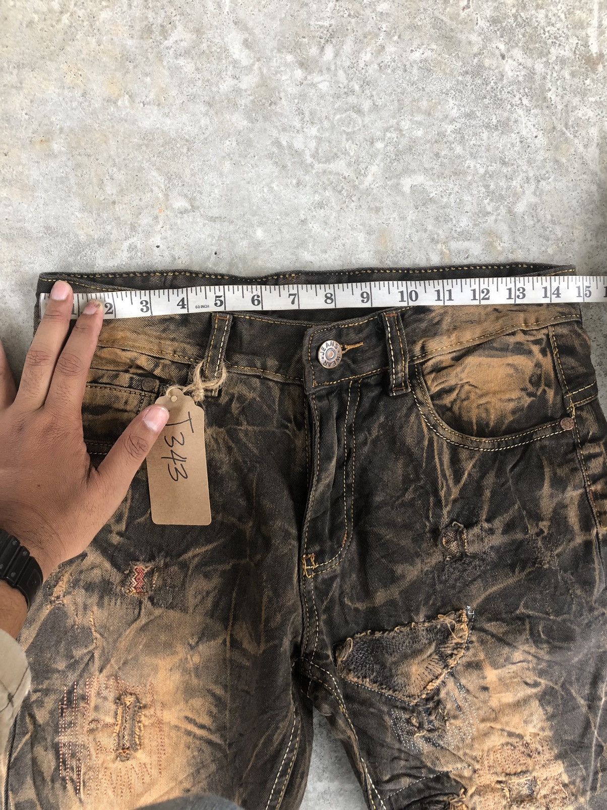 Japanese Brand Japanese Jeans Acid Wash Distressed Jeans Patchwork Denim Size US 29 - 17 Thumbnail
