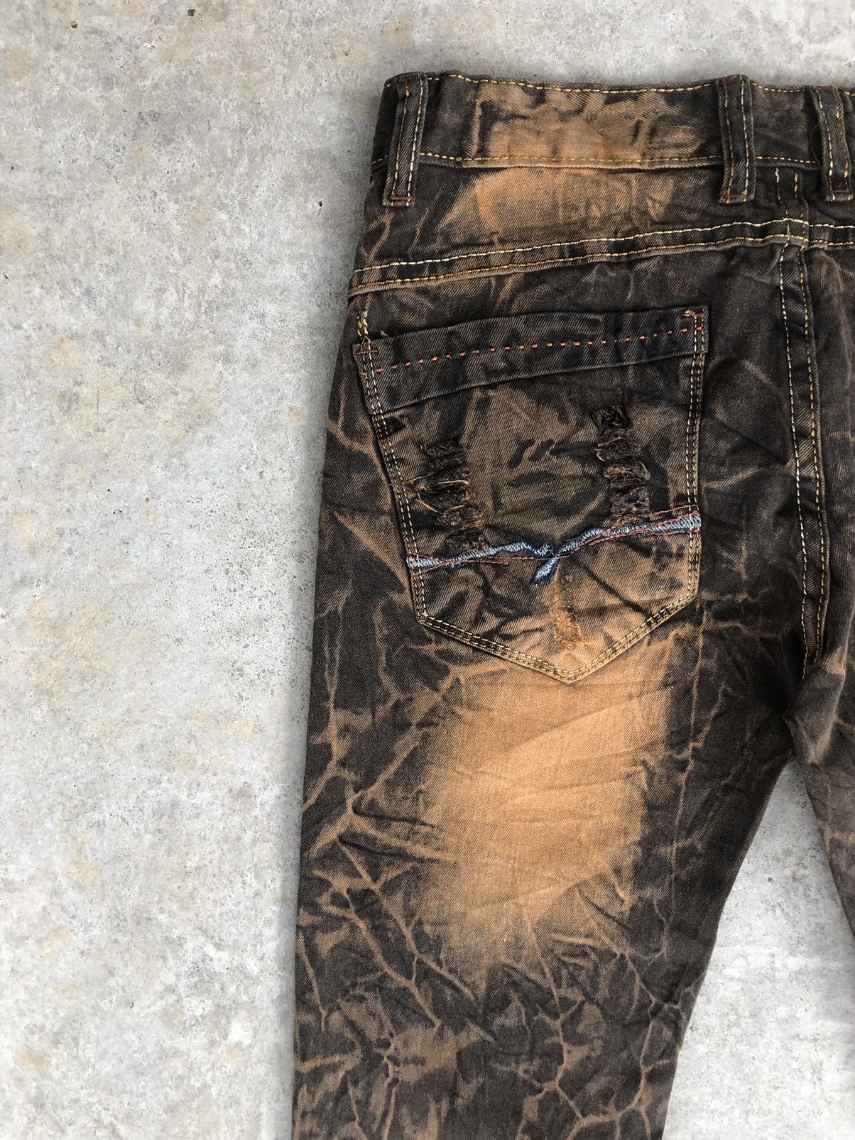 Japanese Brand Japanese Jeans Acid Wash Distressed Jeans Patchwork Denim Size US 29 - 11 Thumbnail