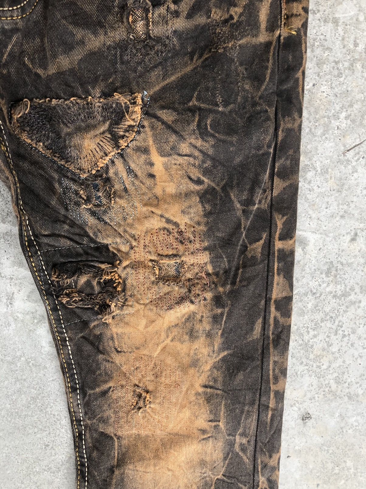 Japanese Brand Japanese Jeans Acid Wash Distressed Jeans Patchwork Denim Size US 29 - 8 Thumbnail