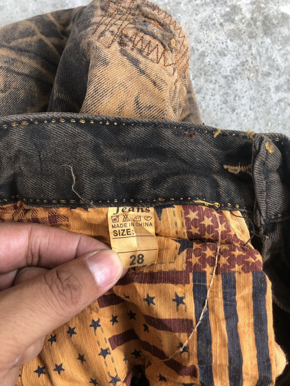 Japanese Brand Japanese Jeans Acid Wash Distressed Jeans Patchwork Denim Size US 29 - 15 Thumbnail
