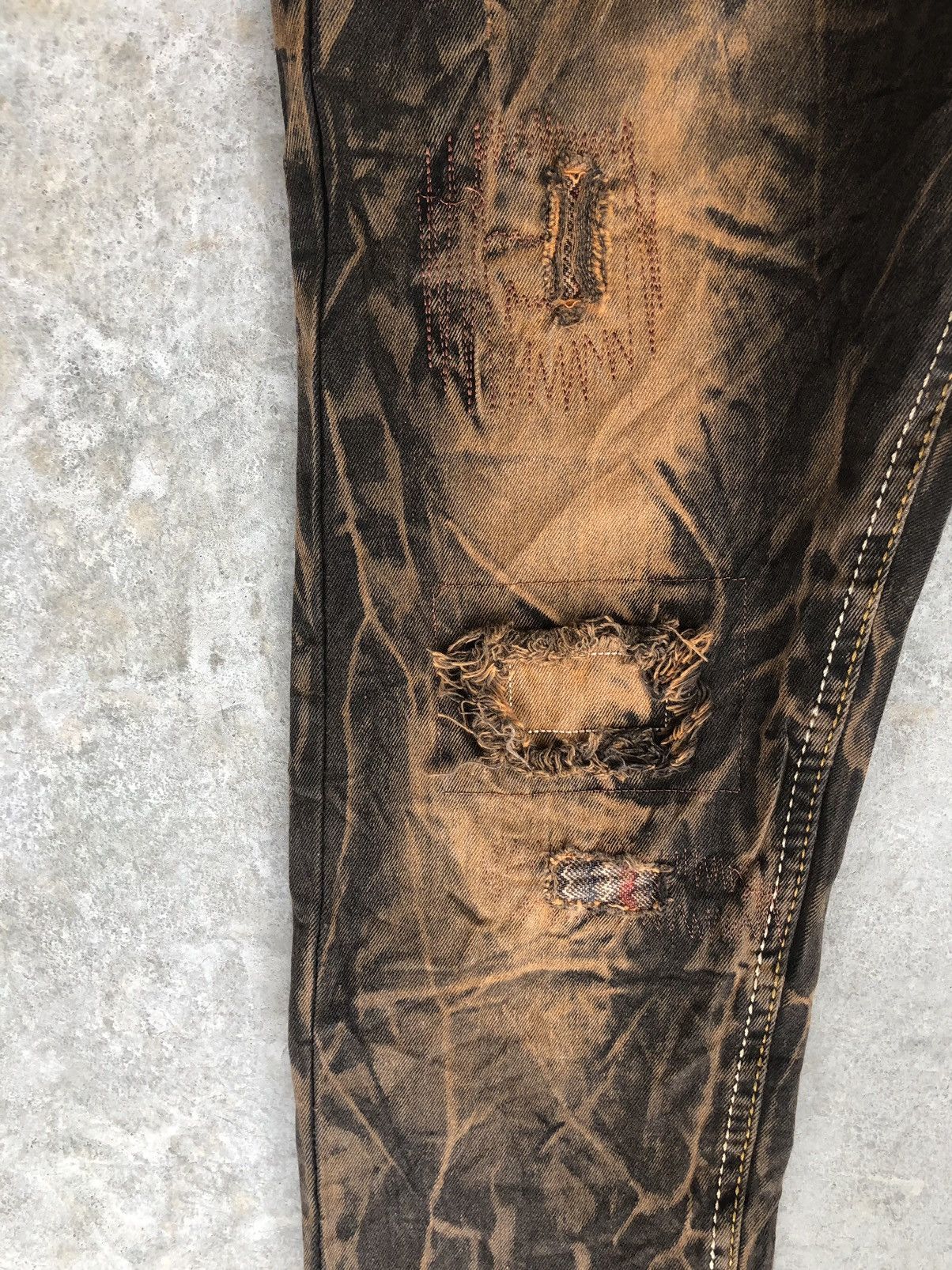 Japanese Brand Japanese Jeans Acid Wash Distressed Jeans Patchwork Denim Size US 29 - 9 Thumbnail