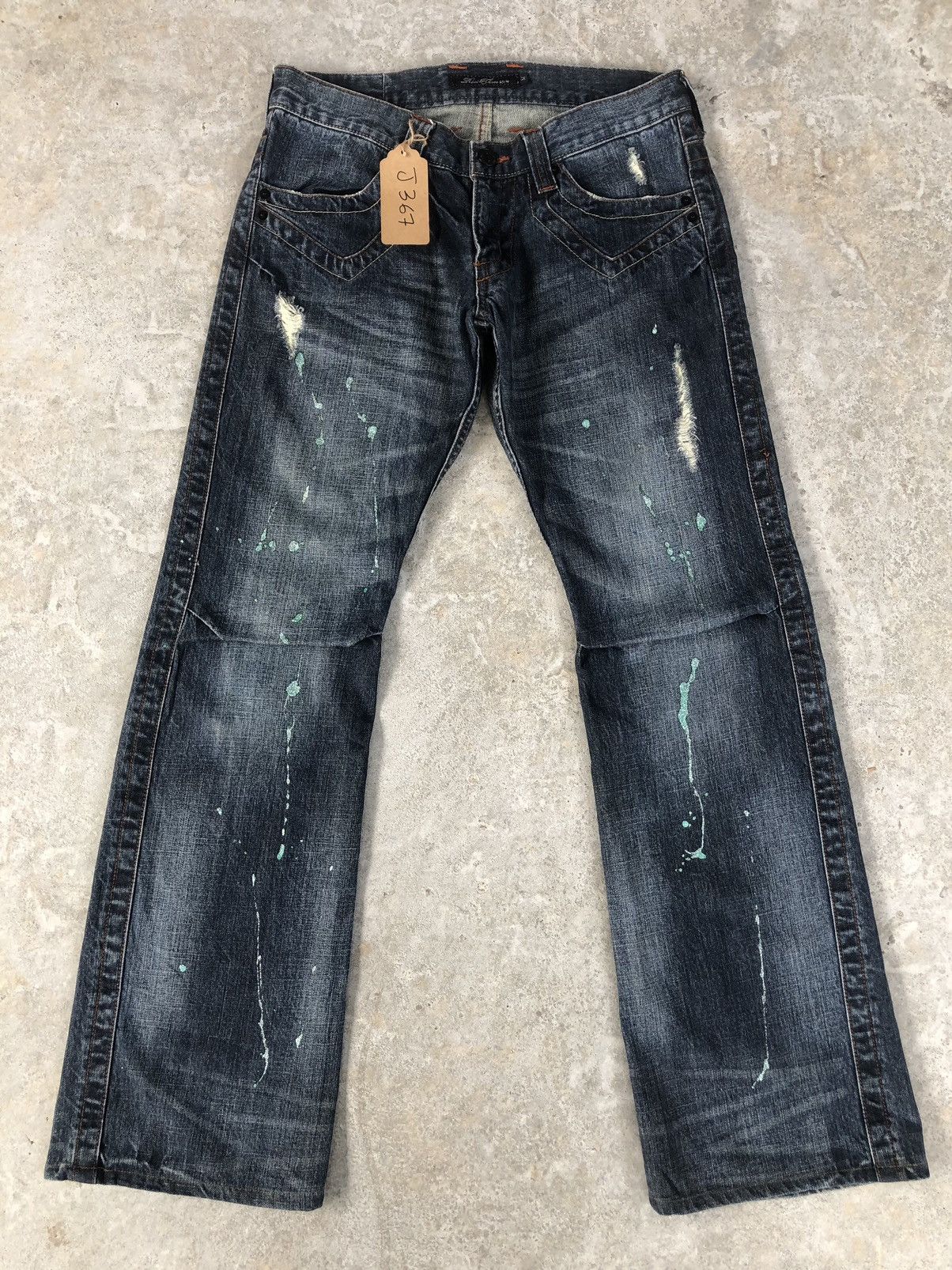 image of Archival Clothing x If Six Was Nine Japanese Root Three Flared Jeans Distressed Jeans in Blue (Size