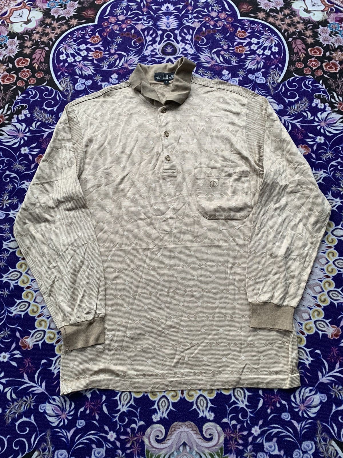 Alfred Dunhill × Vintage Vintage Dunhill Long Sleeve Tshirt Size US S / EU 44-46 / 1 - 1 Thumbnail