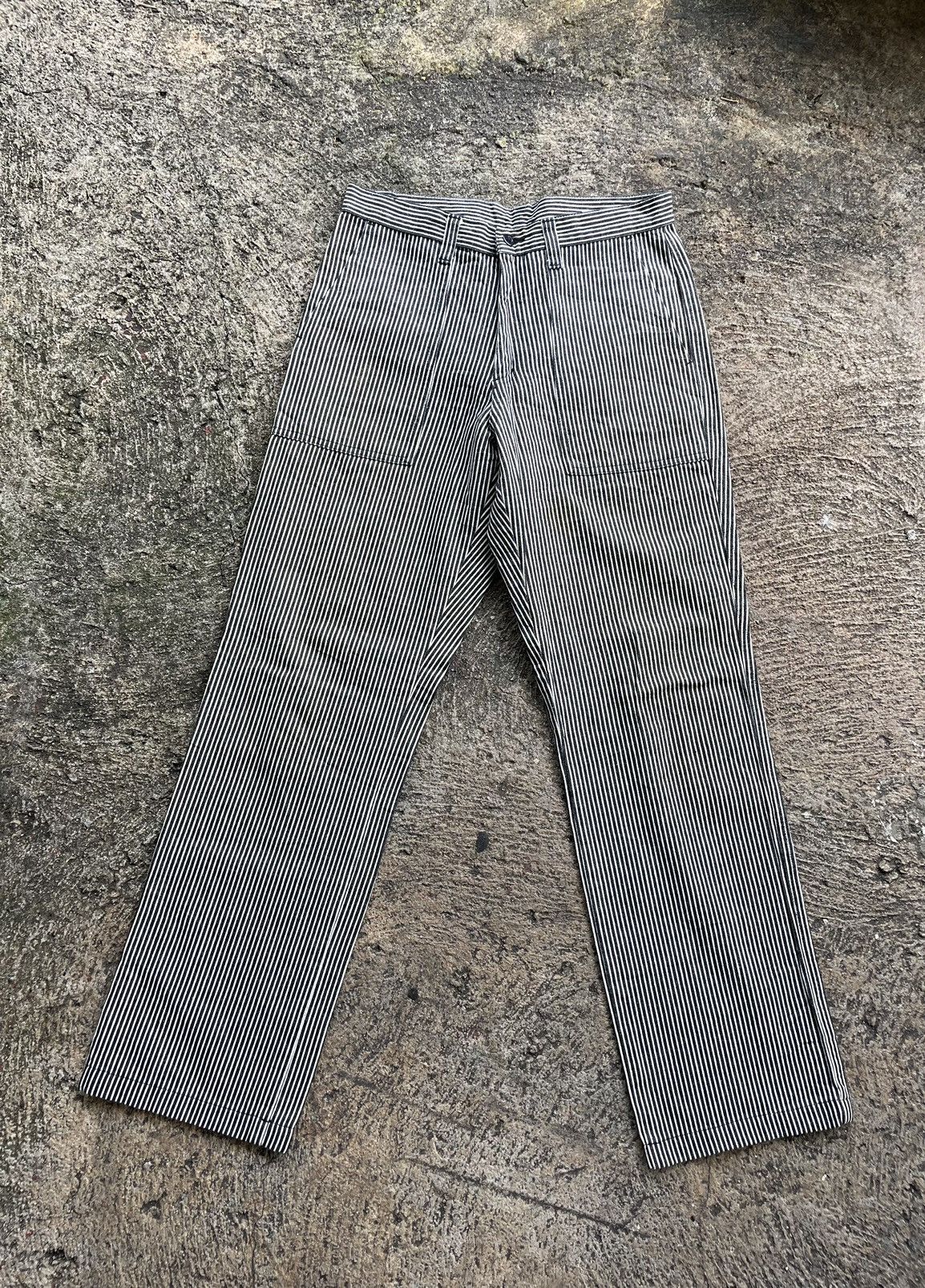 image of Indigo United Arrows Green Label Relaxing Hickory Pants, Men's (Size 30)