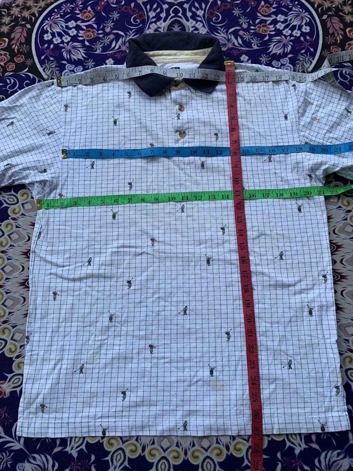 Designer Vintage Tommy Golf Full Print Polo Tshirt Size US XL / EU 56 / 4 - 9 Thumbnail