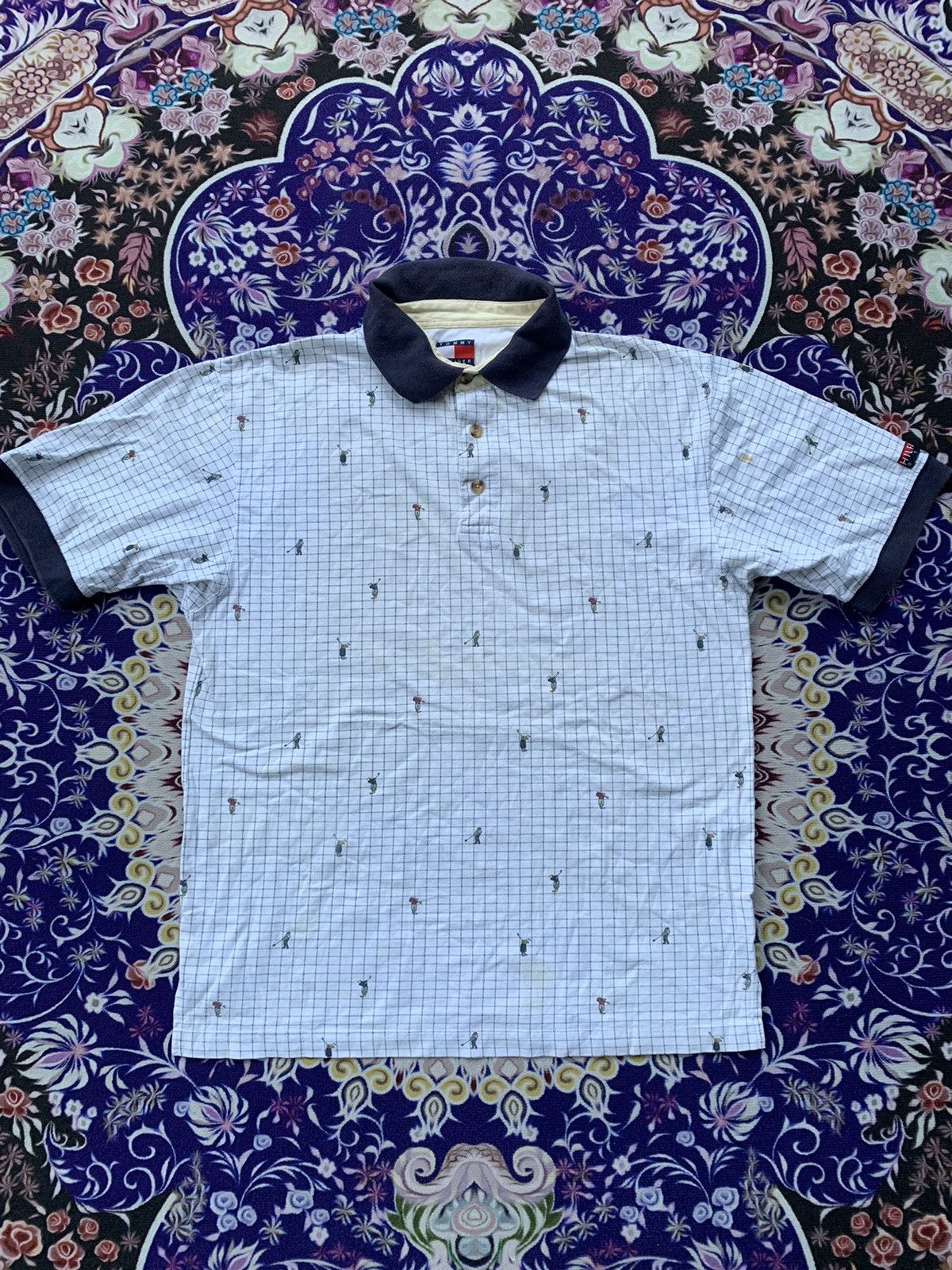 Designer Vintage Tommy Golf Full Print Polo Tshirt Size US XL / EU 56 / 4 - 1 Thumbnail