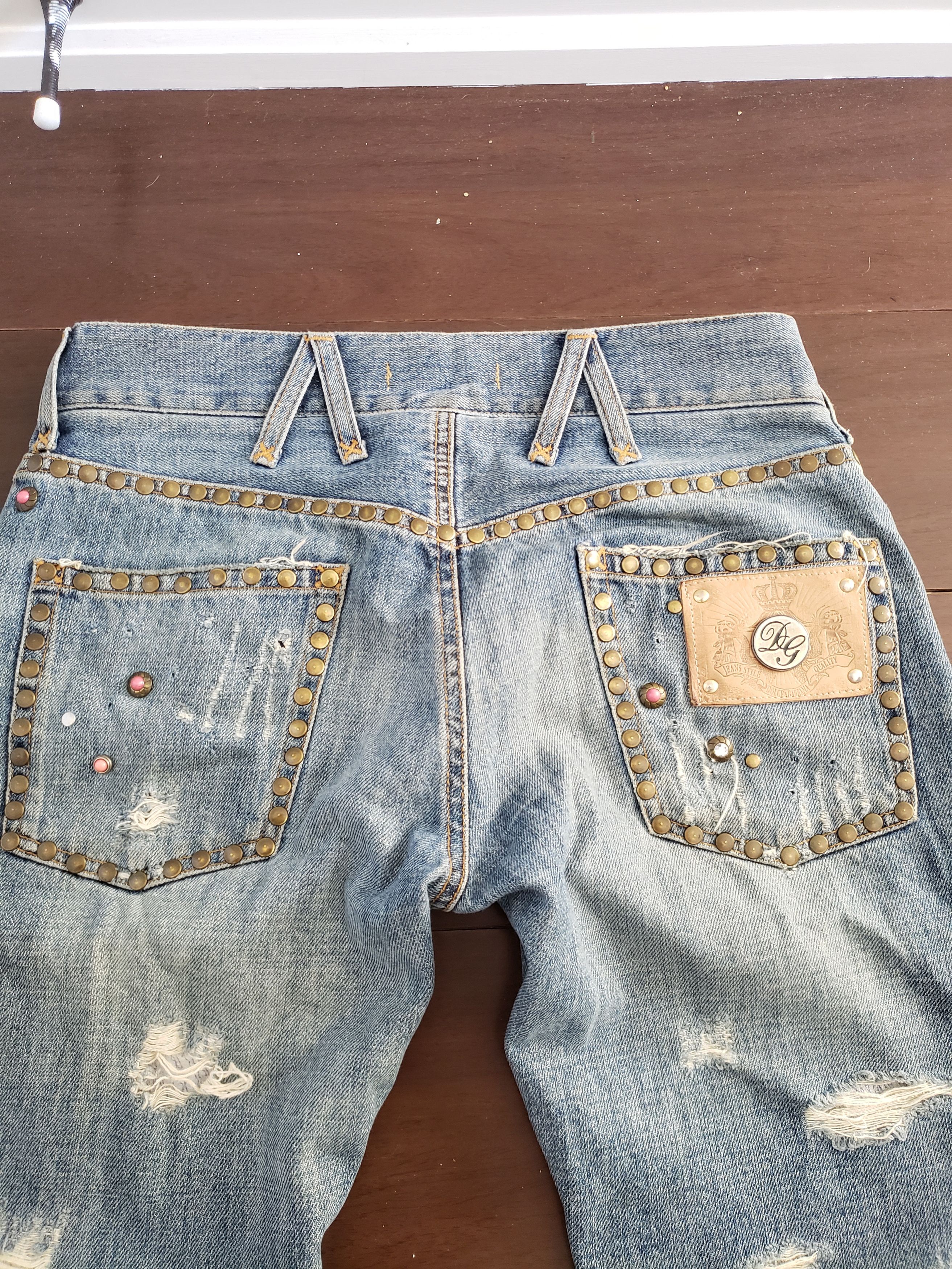 Dolce & Gabbana Jewel Studded Distressed Jeans Size US 30 / EU 46 - 7 Thumbnail