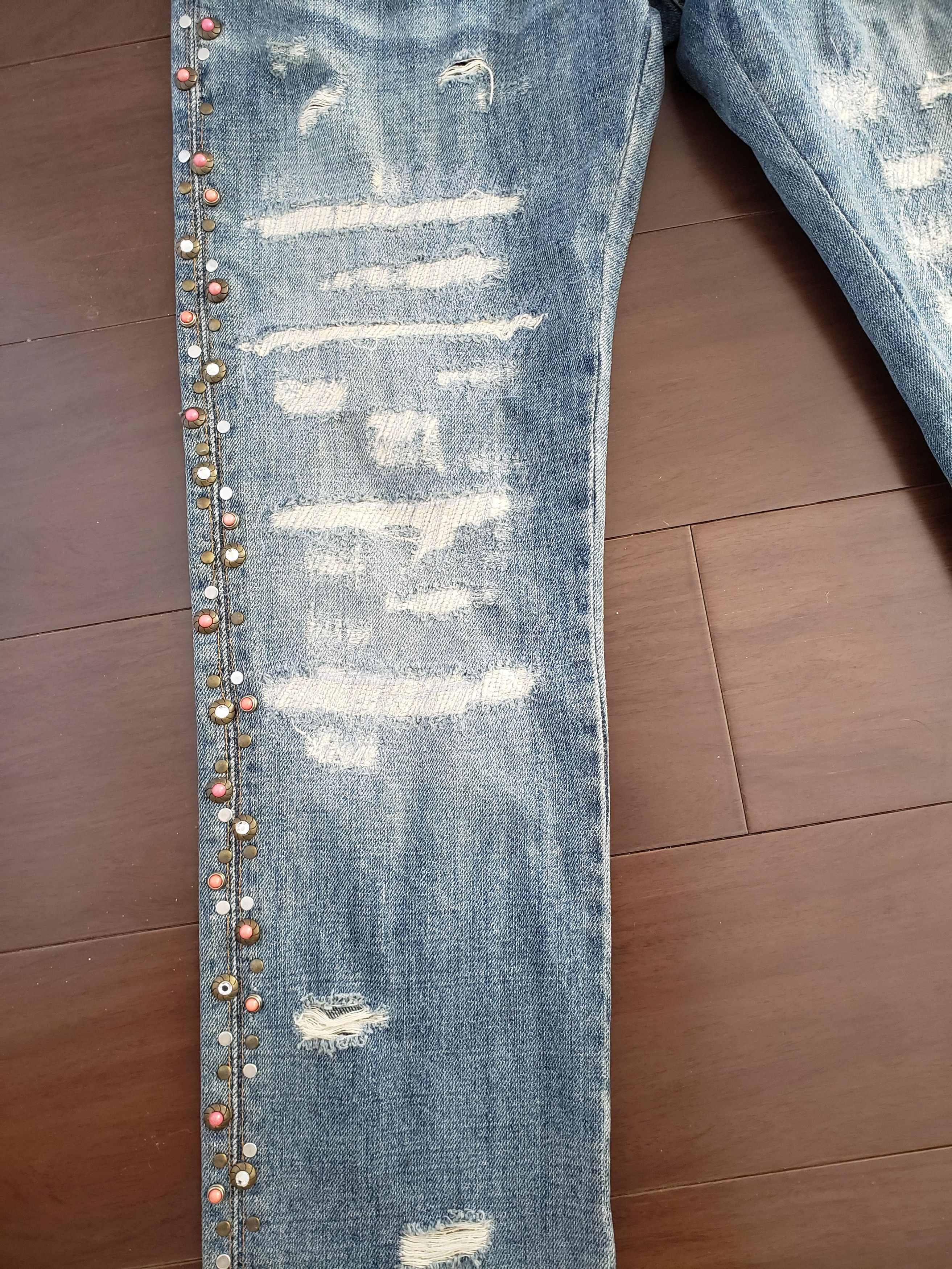 Dolce & Gabbana Jewel Studded Distressed Jeans Size US 30 / EU 46 - 3 Thumbnail