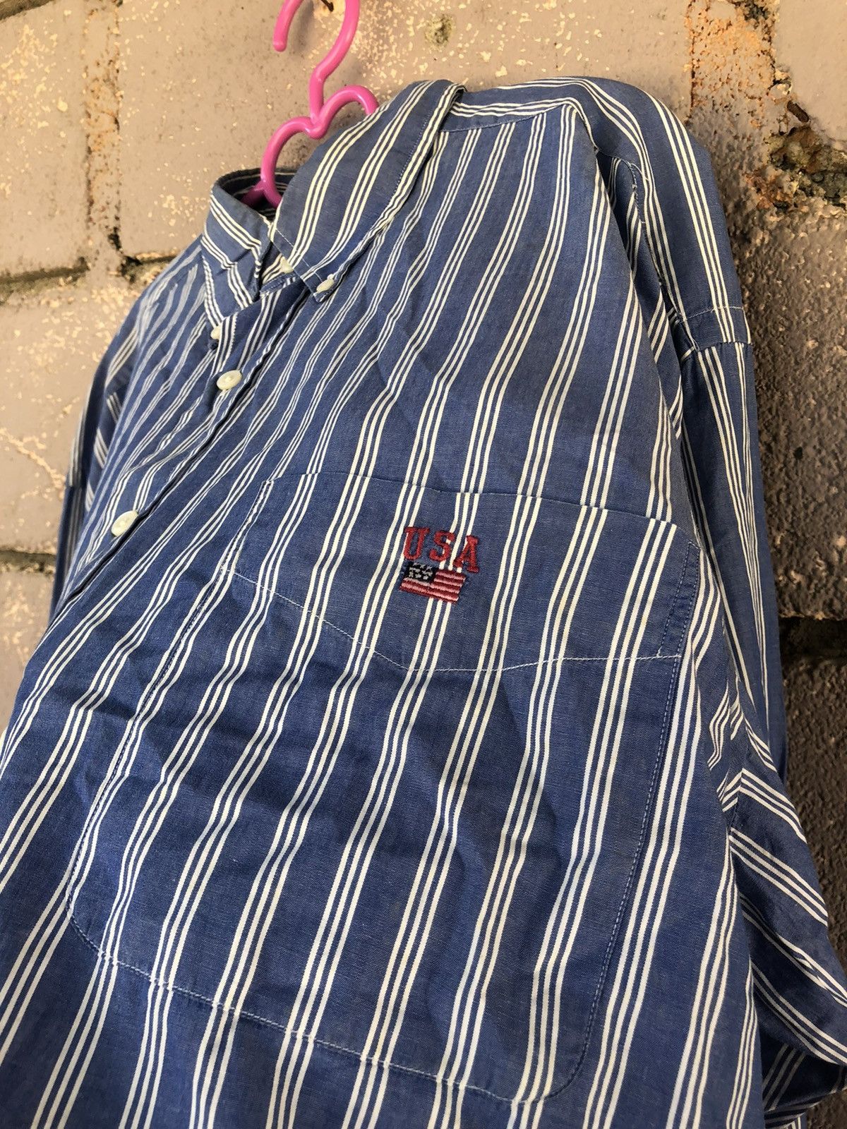 Polo Ralph Lauren Rare 90s Vintage POLO SPORT Ralph Lauren Striped USA Shirt Size US L / EU 52-54 / 3 - 3 Thumbnail
