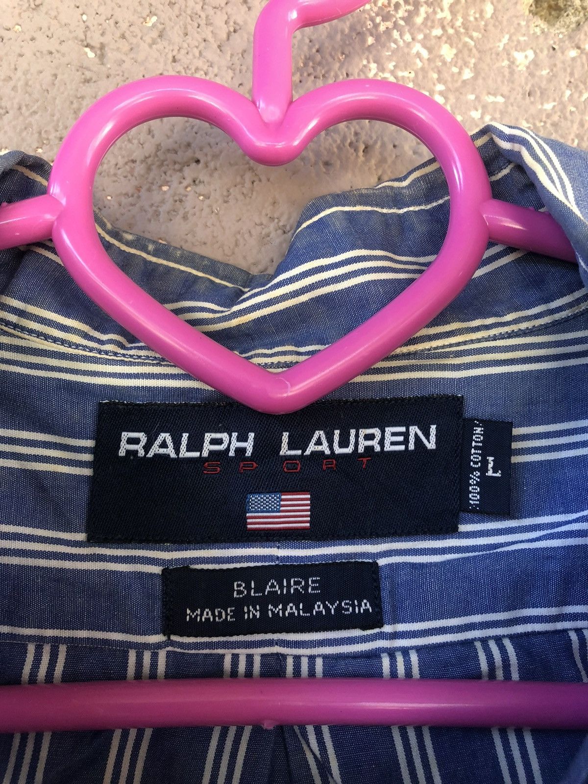 Polo Ralph Lauren Rare 90s Vintage POLO SPORT Ralph Lauren Striped USA Shirt Size US L / EU 52-54 / 3 - 4 Thumbnail