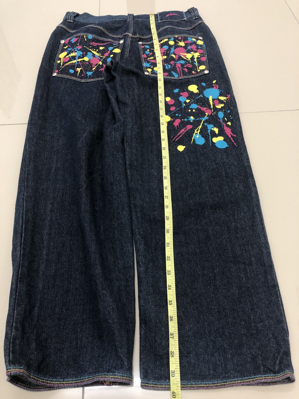 If Six Was Nine OCTOPUS ARMY Japan Pop Art Splatter Punk Denim Pant Loose Size US 32 / EU 48 - 10 Thumbnail