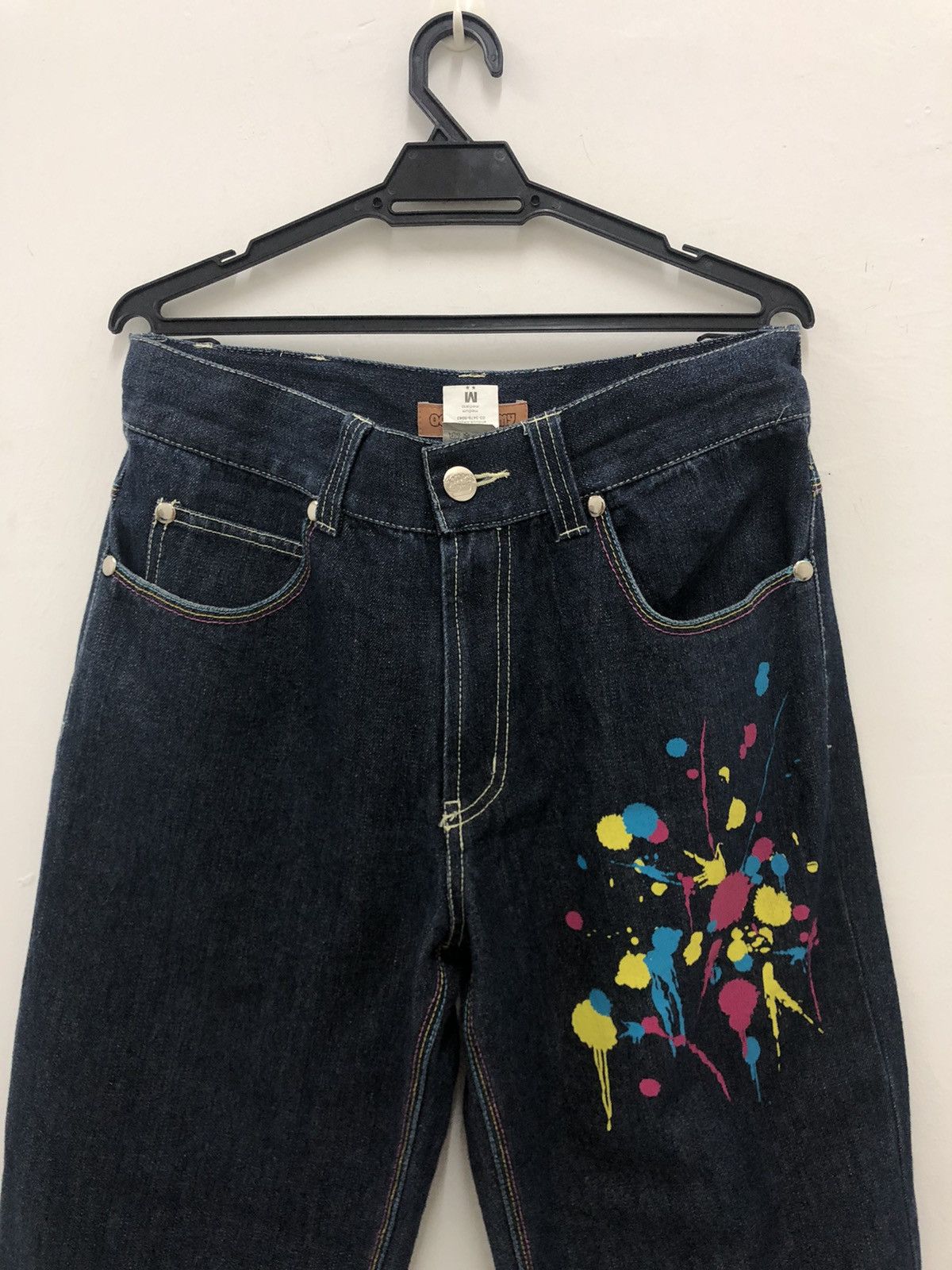 If Six Was Nine OCTOPUS ARMY Japan Pop Art Splatter Punk Denim Pant Loose Size US 32 / EU 48 - 4 Thumbnail