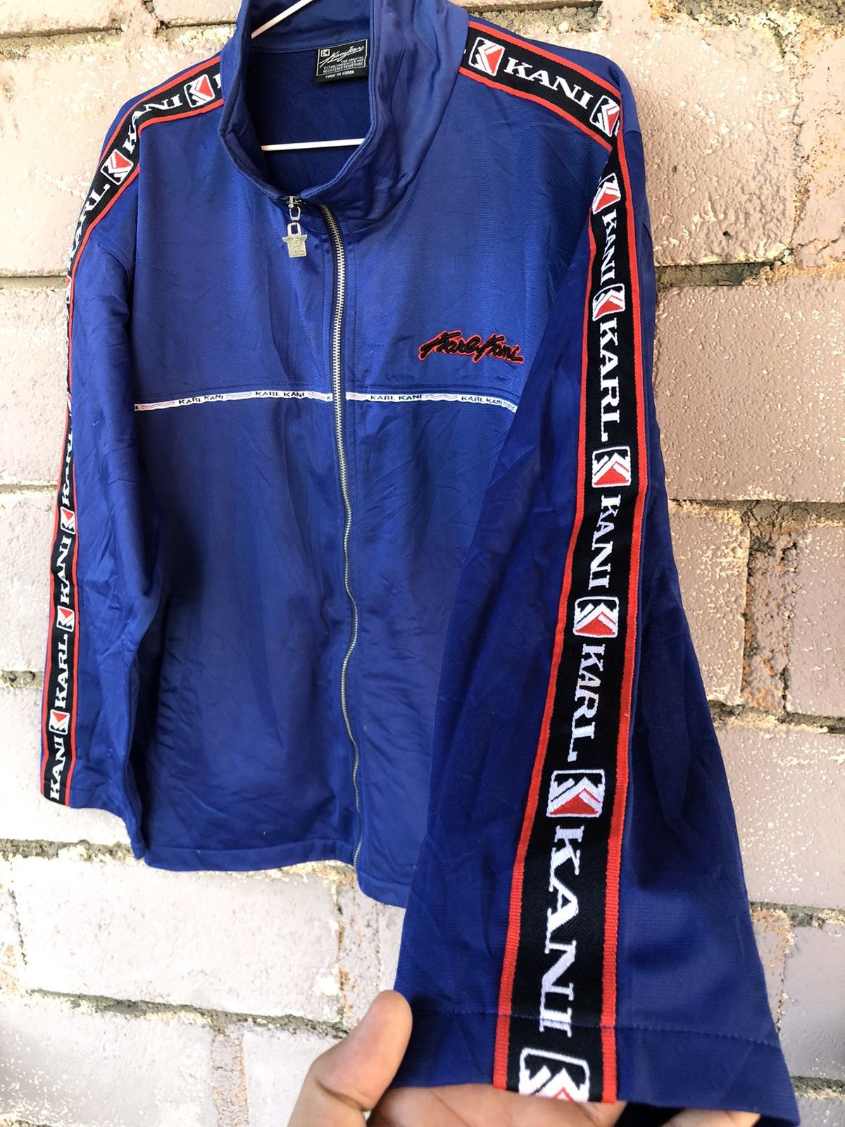 Karl Kani Rare 90s Vintage KARL KANI Side Taped Spell Out Sweater Size US L / EU 52-54 / 3 - 3 Thumbnail