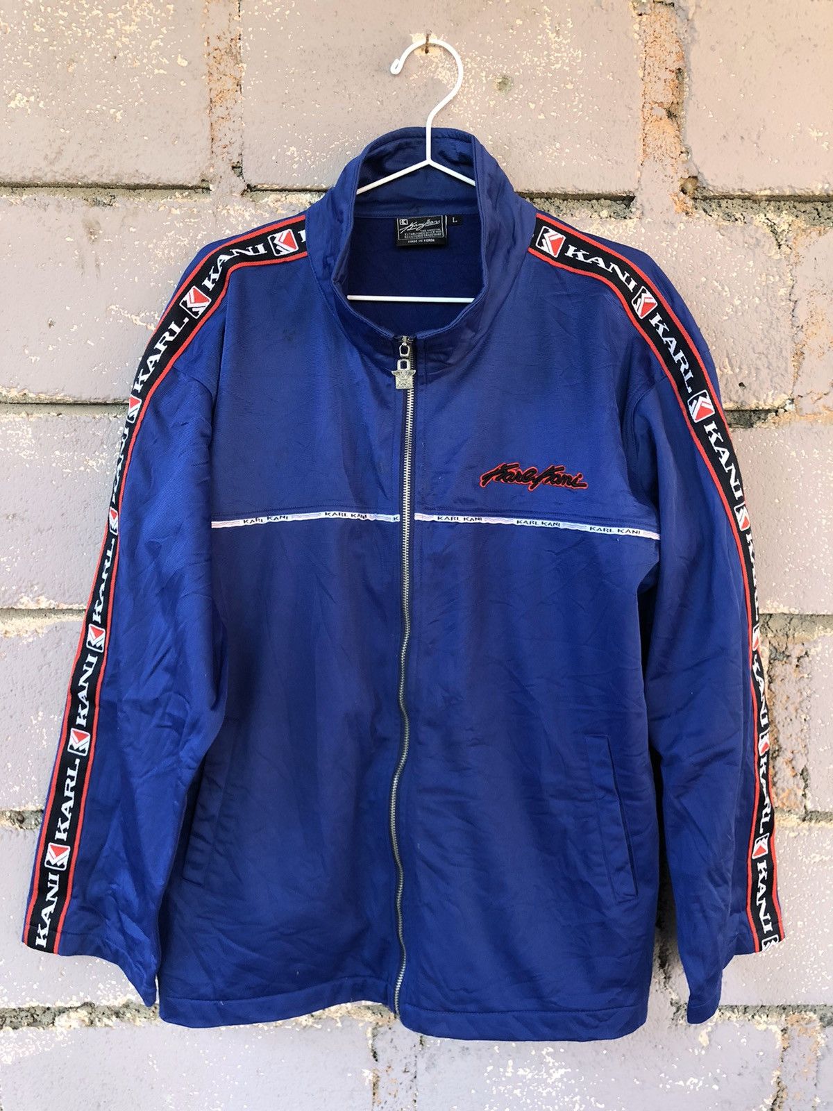 Karl Kani Rare 90s Vintage KARL KANI Side Taped Spell Out Sweater Size US L / EU 52-54 / 3 - 2 Thumbnail