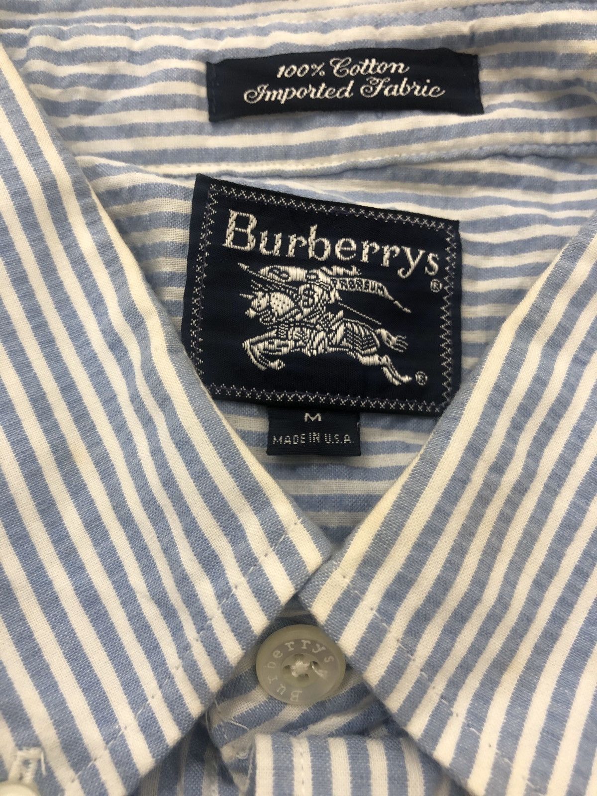 Burberry Rare Vintage BURBERRYS Pocket Striped Button Up Shirt Size US M / EU 48-50 / 2 - 3 Thumbnail