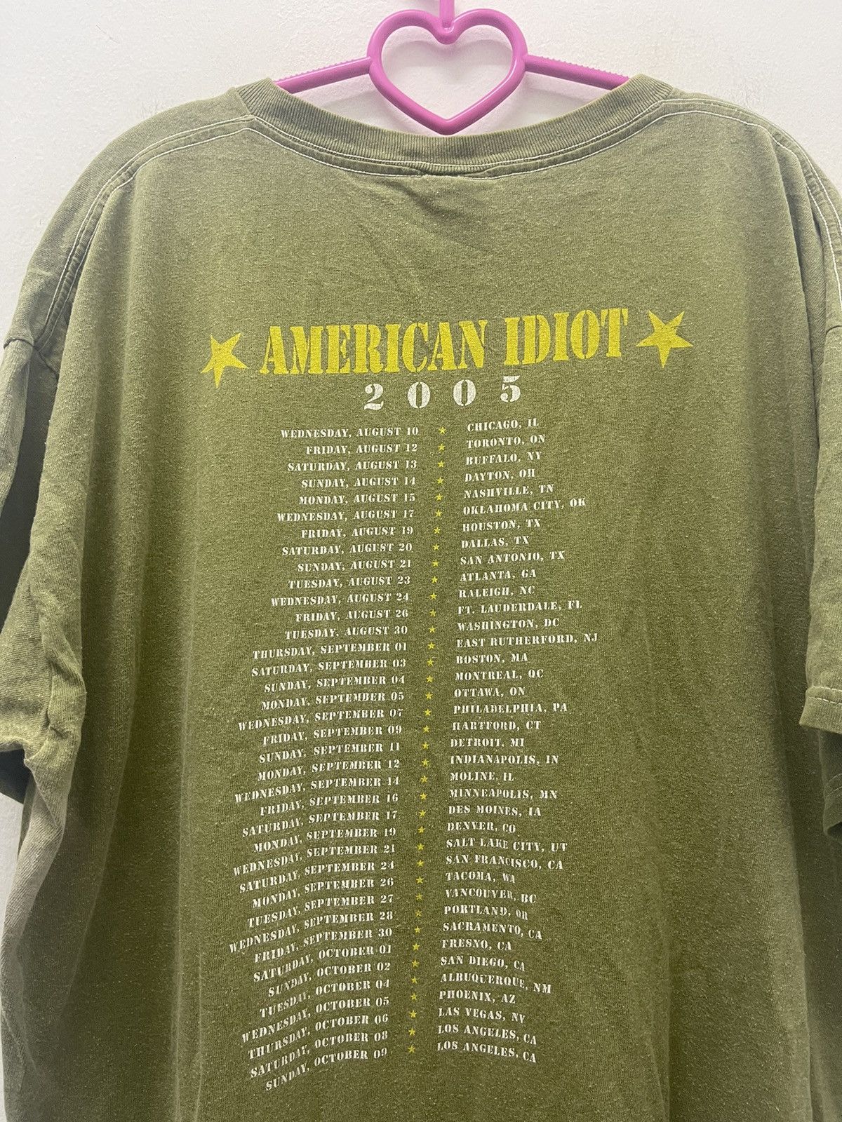 Band Tees Rare Vintage GREEN DAY American Idiot 2005 Tour Thrashed Tee Size US XL / EU 56 / 4 - 5 Thumbnail