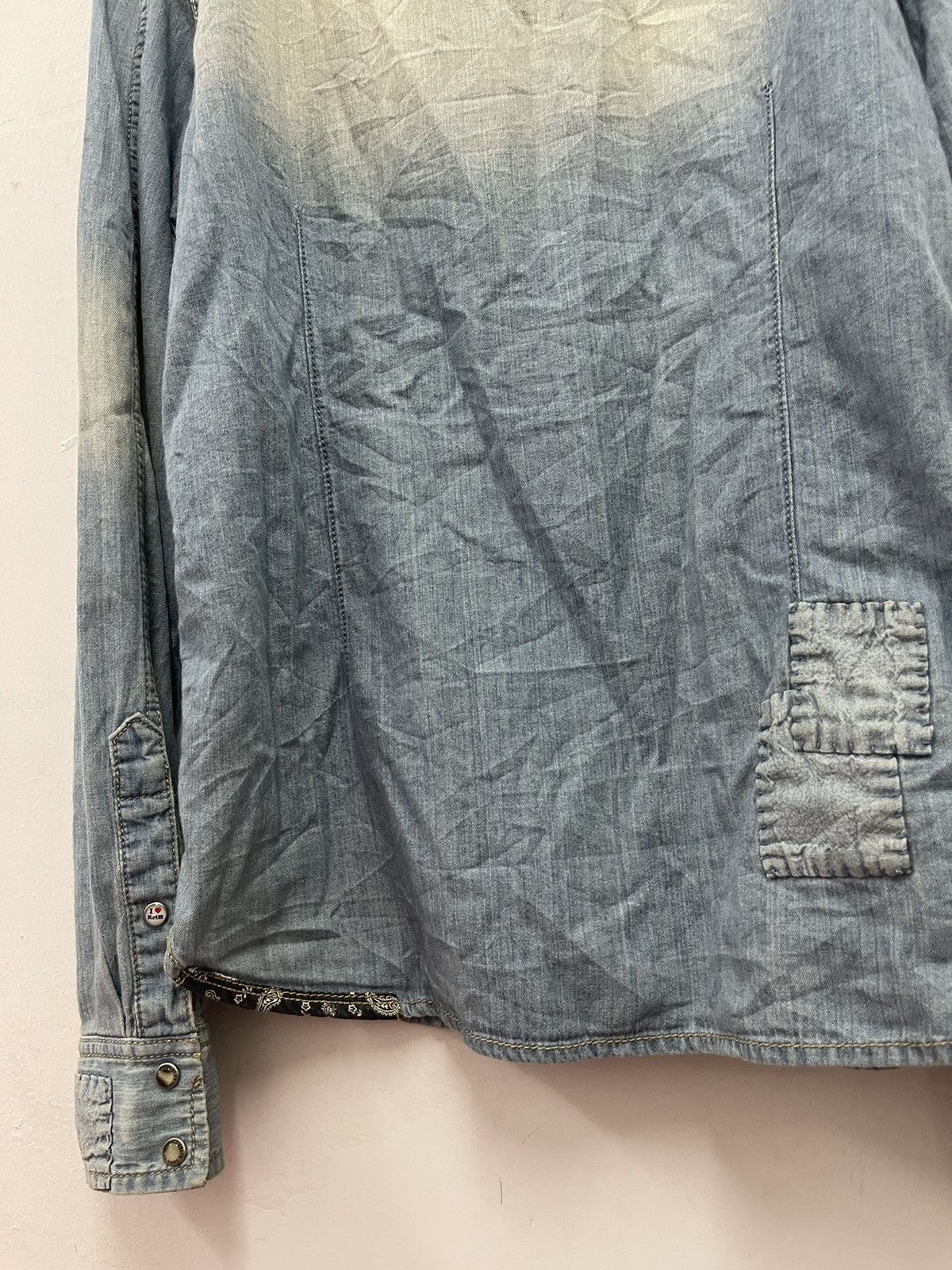 Japanese Brand Rare Vintage KRIFF MAYER Western Pearl Snap Button Denim Size US L / EU 52-54 / 3 - 10 Thumbnail