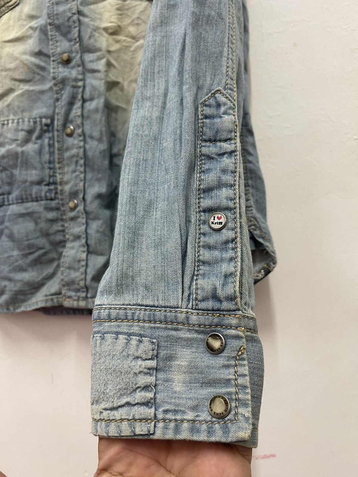 Japanese Brand Rare Vintage KRIFF MAYER Western Pearl Snap Button Denim Size US L / EU 52-54 / 3 - 4 Thumbnail