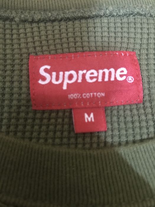 Supreme Supreme Panel Stripe Waffle Thermal Olive Green FW 2018