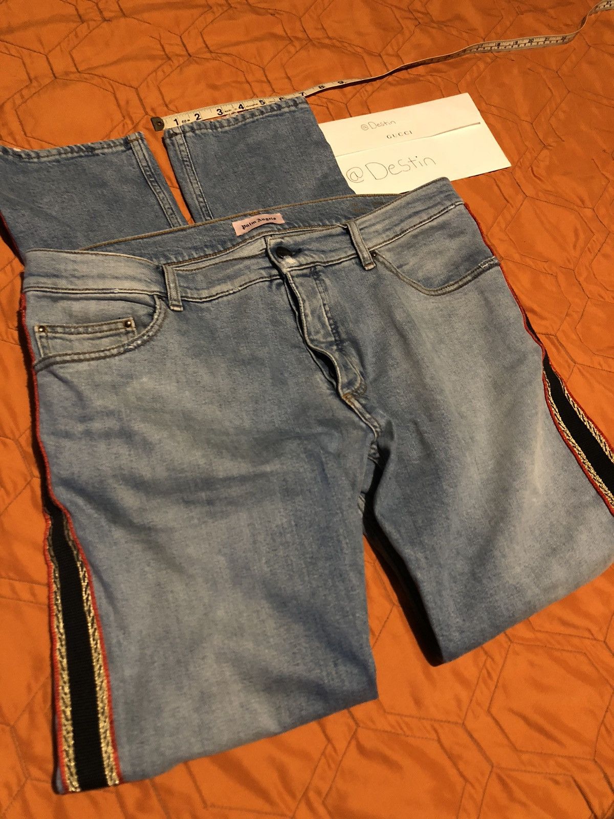 Palm Angels PALM ANGELS SKINNY DENIM LIGHT WASH TRACK PANT Size US 33 - 2 Thumbnail
