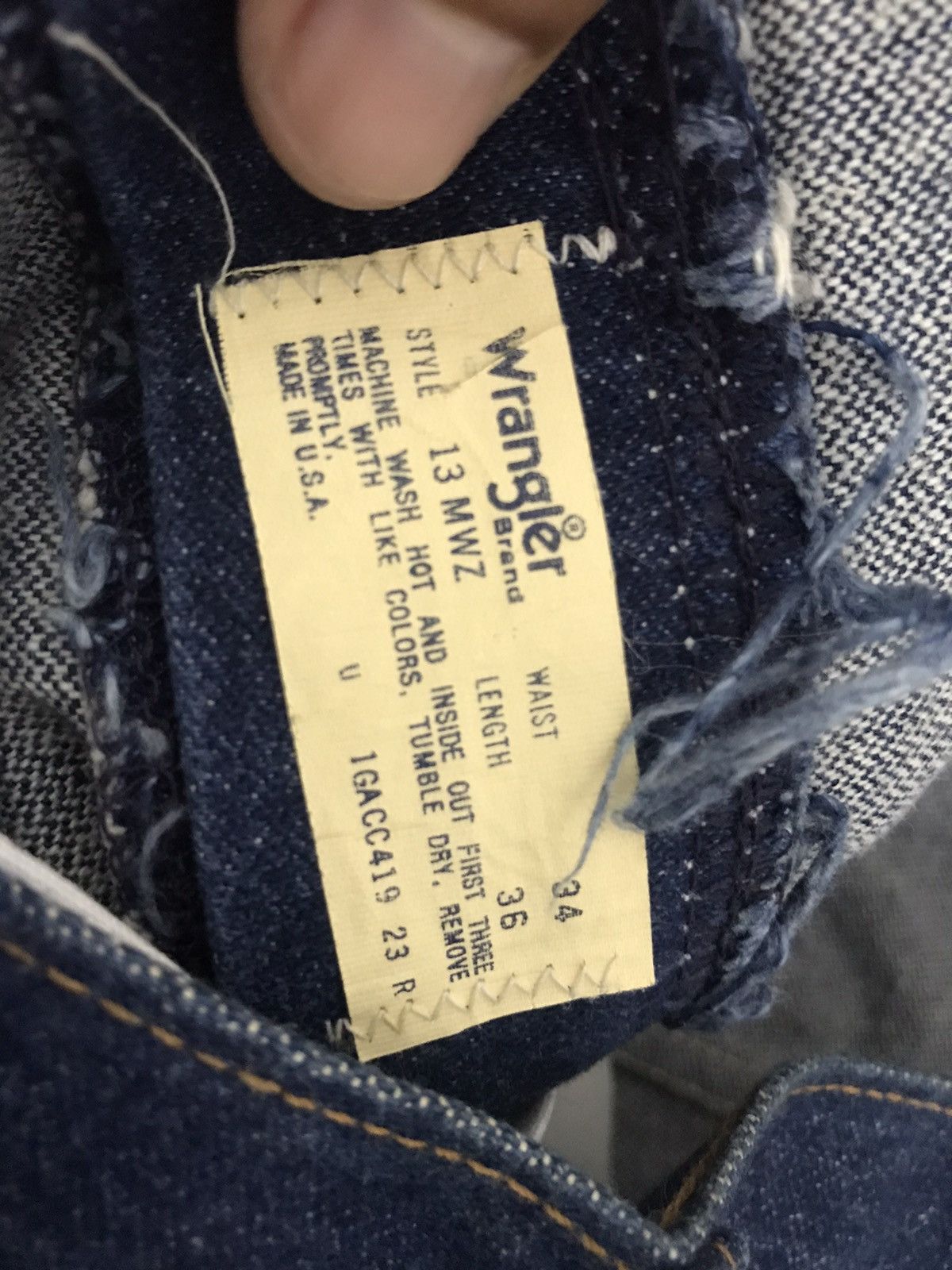 Vintage × Wrangler Vintage 70s Wrangler Denim Jeans Scovill USA Size US 34 / EU 50 - 5 Thumbnail