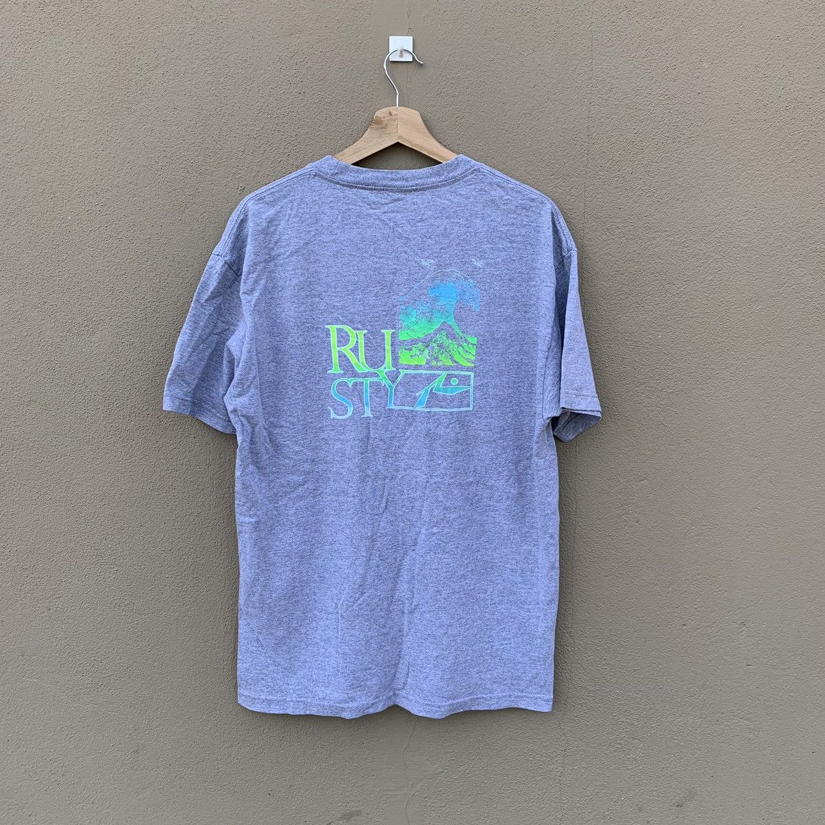 image of Vintage Rusty Surf Tshirt in Grey, Men's (Size Large)