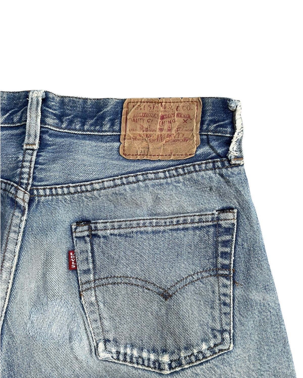 Levi's Rare Vintage Levis 501e Redline 1983 Aging Distressed Size US 31 - 9 Thumbnail