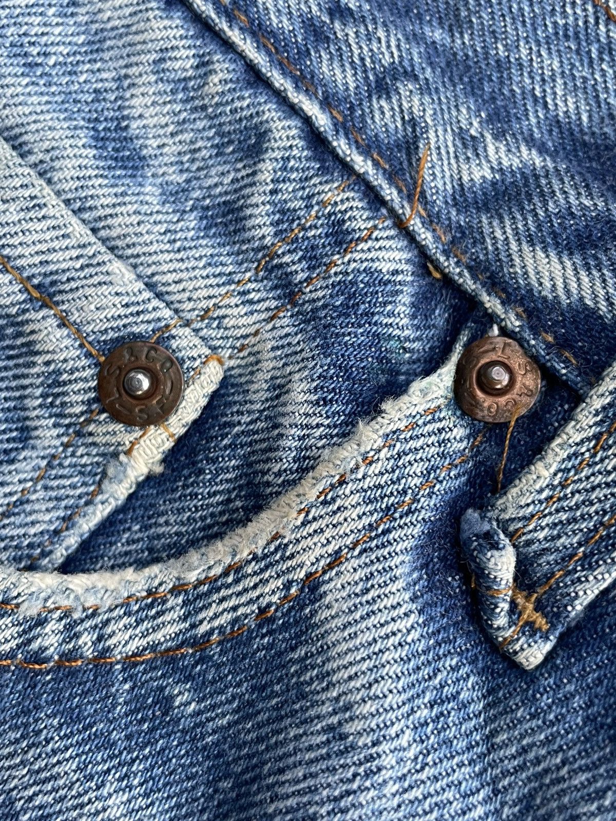 Levi's Rare Vintage Levis 501e Redline 1983 Aging Distressed Size US 31 - 19 Thumbnail