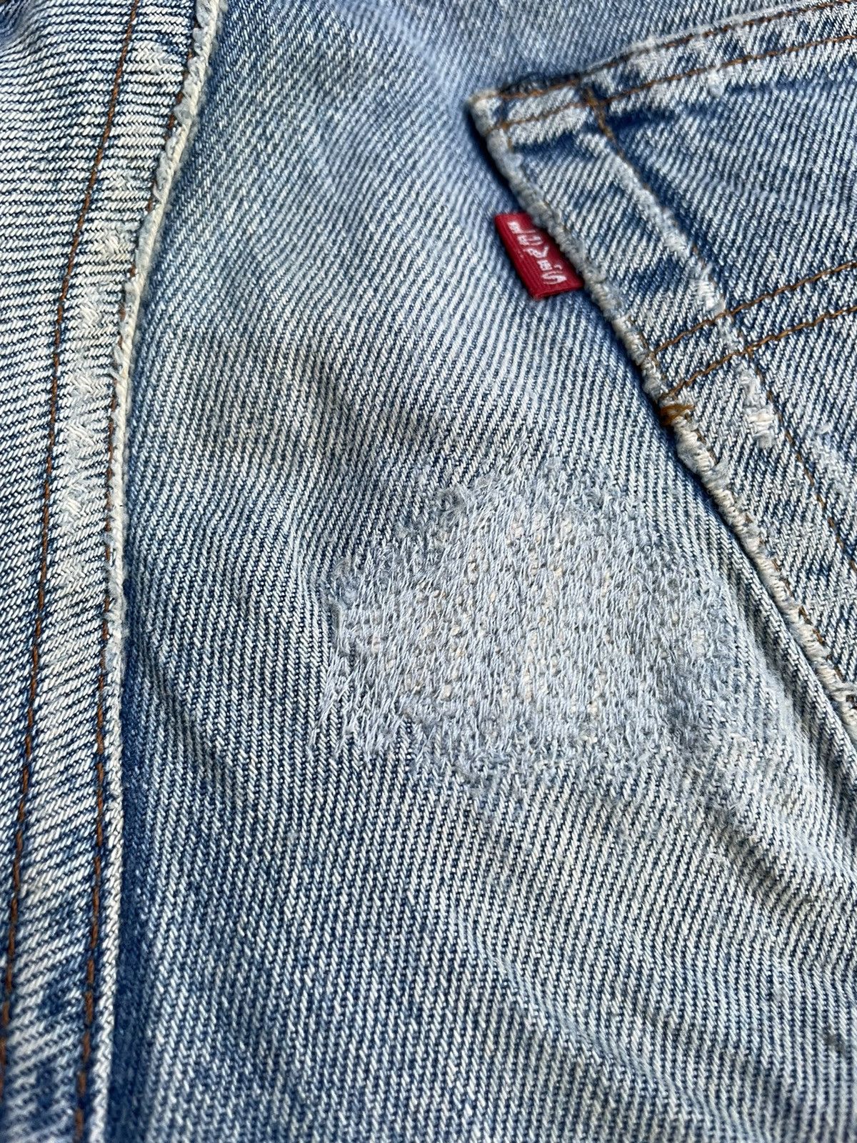 Levi's Rare Vintage Levis 501e Redline 1983 Aging Distressed Size US 31 - 12 Thumbnail