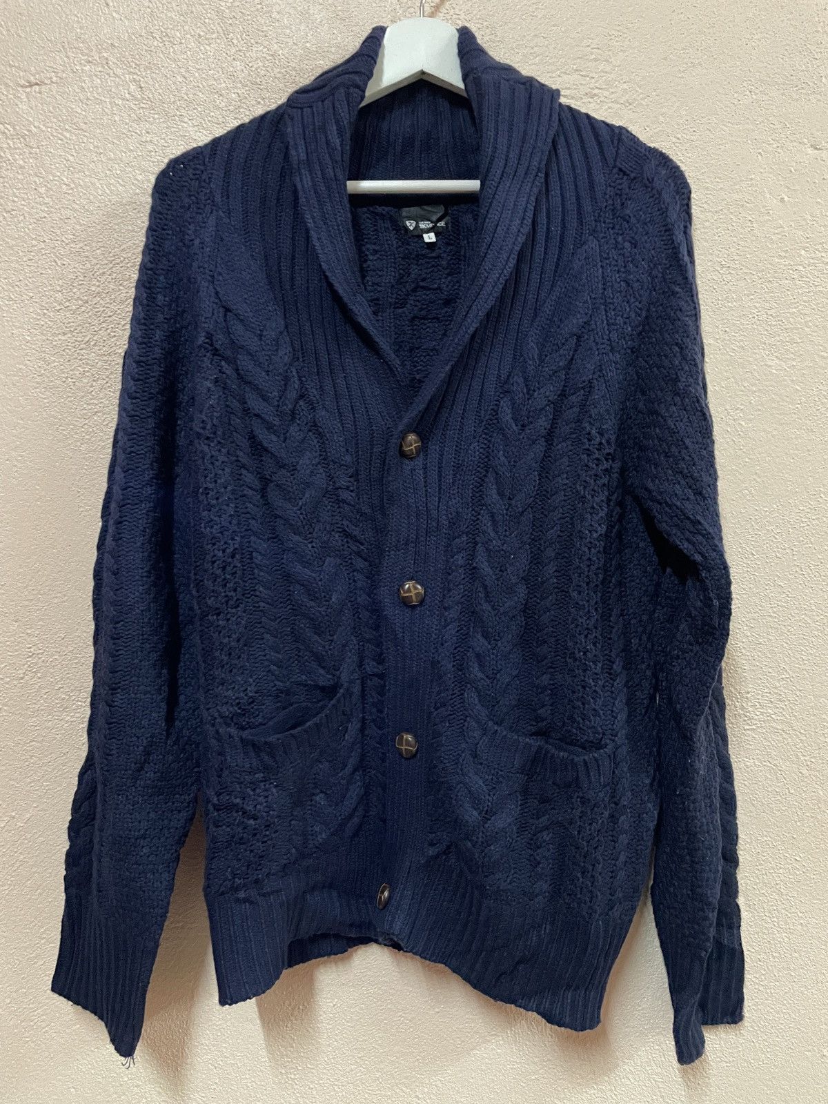 Takeo Kikuchi Takeo Kikuchi knitwear navy blue cardigan menswear v-neck Size US L / EU 52-54 / 3 - 2 Thumbnail