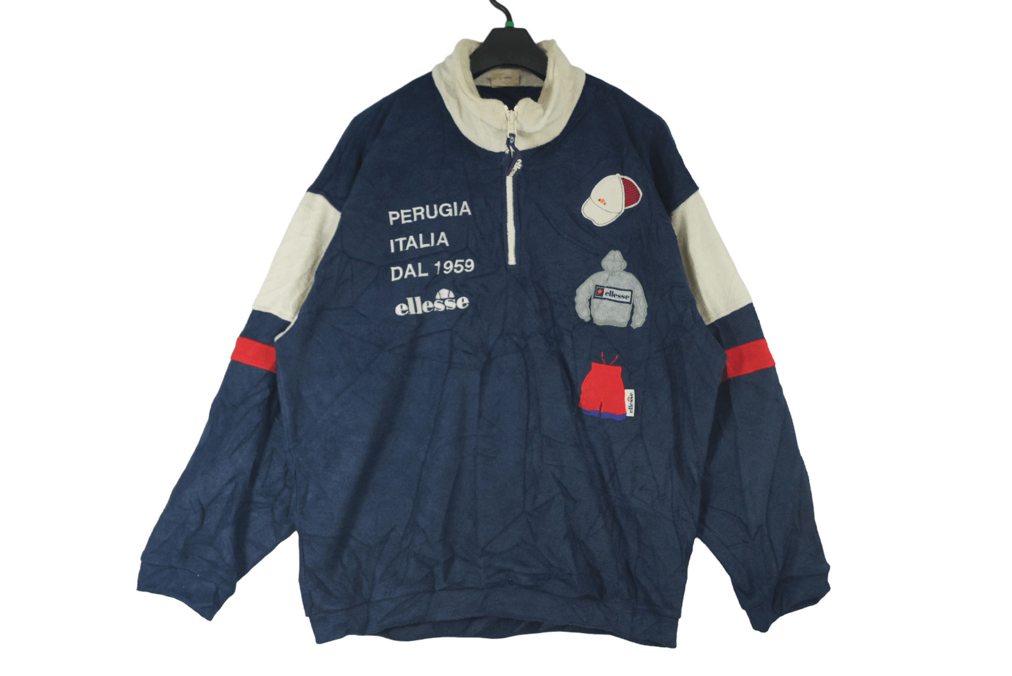 VINTAGE ELLESSE PERUGIA ITALIA FLEECE HALF ZIPPER