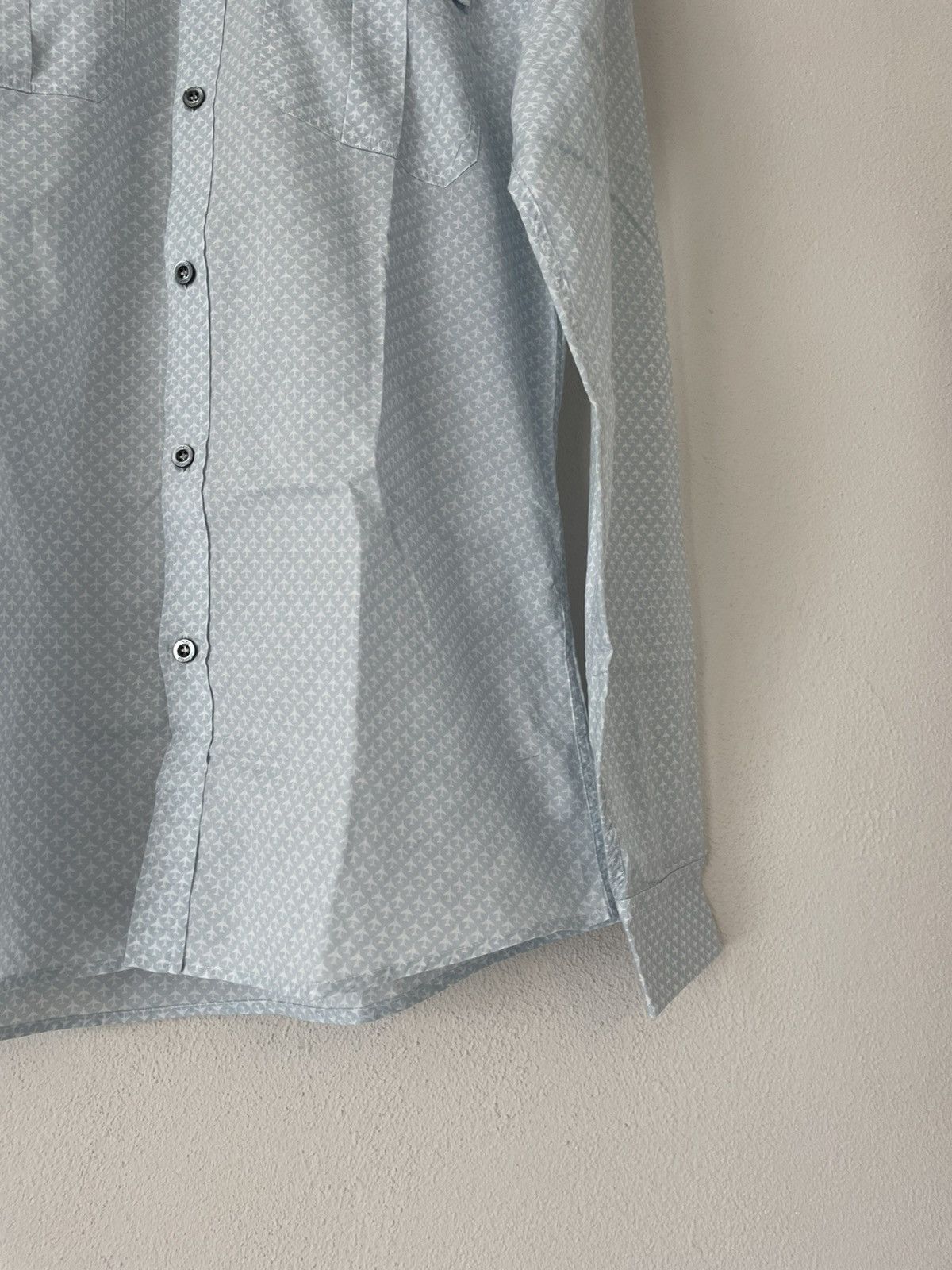 Gucci Light Blue Airplane Print GG Logo Button-Up Shirt Size US M / EU 48-50 / 2 - 6 Thumbnail