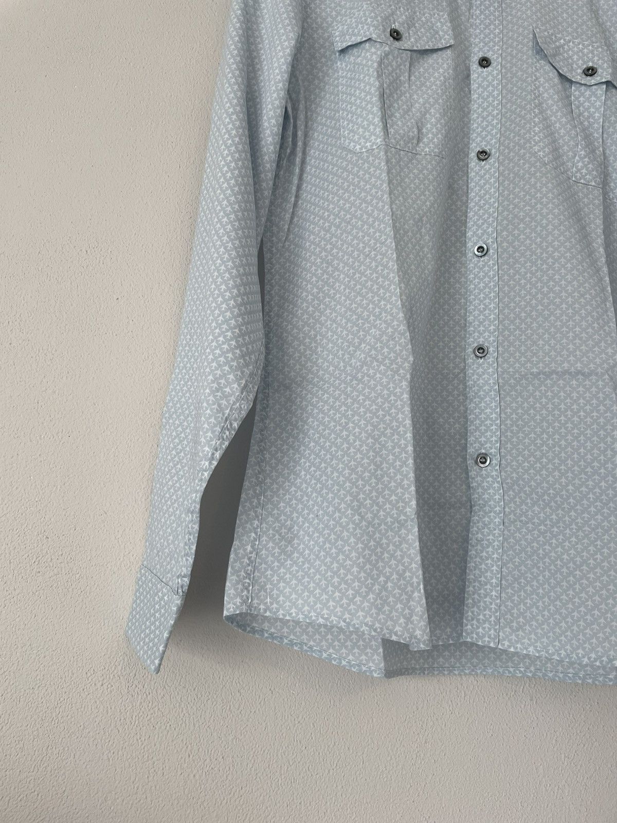 Gucci Light Blue Airplane Print GG Logo Button-Up Shirt Size US M / EU 48-50 / 2 - 5 Thumbnail