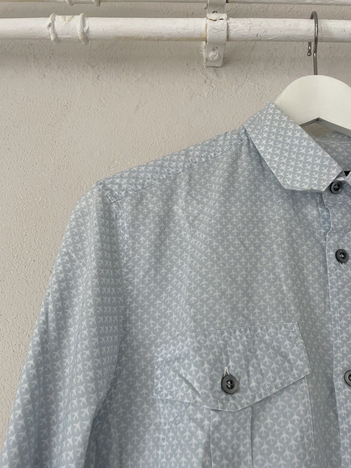 Gucci Light Blue Airplane Print GG Logo Button-Up Shirt Size US M / EU 48-50 / 2 - 4 Thumbnail