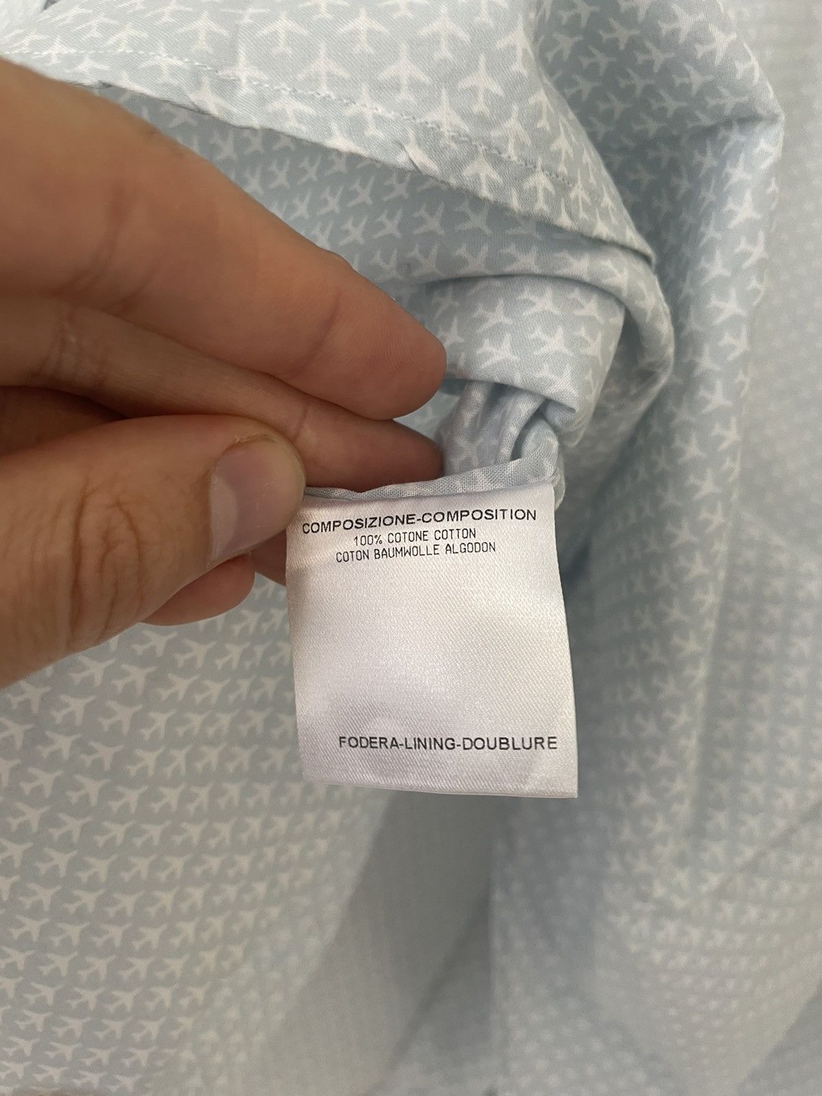 Gucci Light Blue Airplane Print GG Logo Button-Up Shirt Size US M / EU 48-50 / 2 - 11 Thumbnail