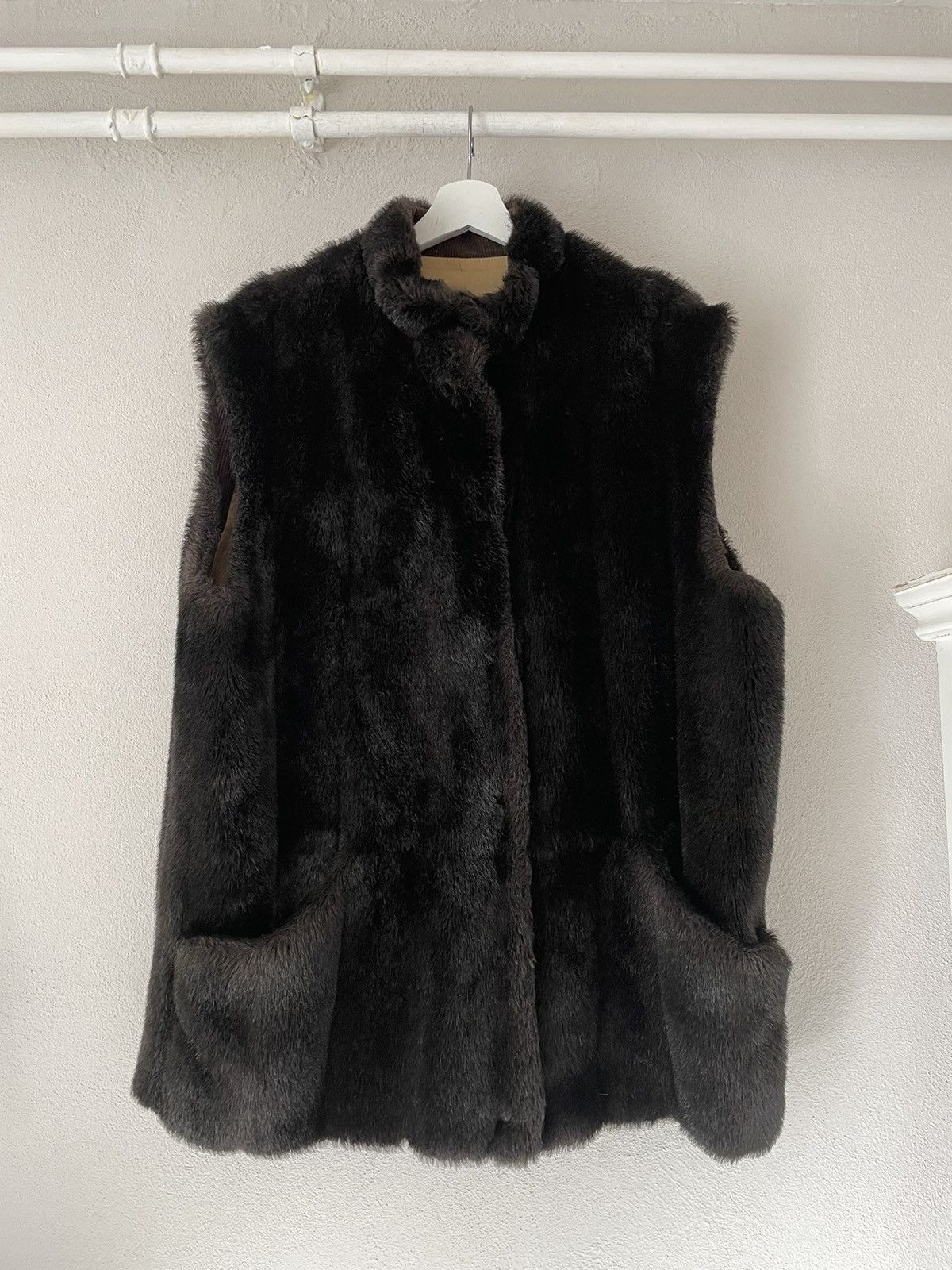 image of Vivienne Westwood Faux Fur Vest in Brown, Men's (Size Small)