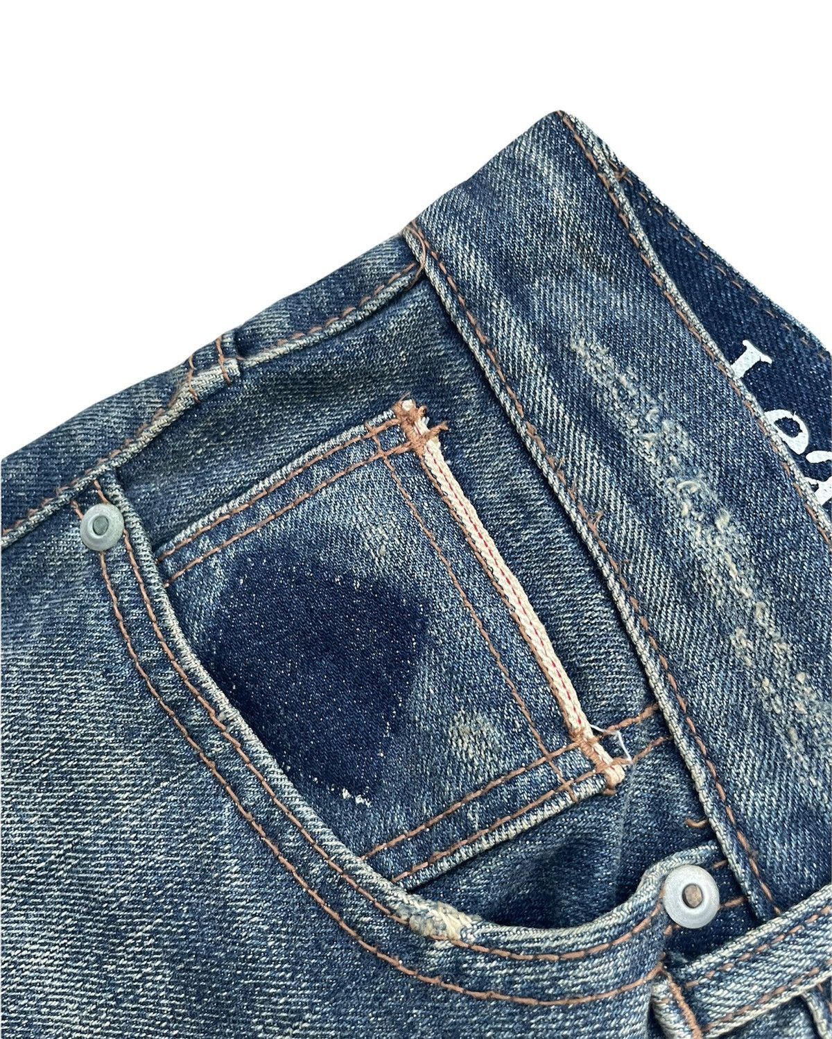 Japanese Brand × Vintage Eyedy Vintage Redline Selvedge Aging Wash Denim Size US 31 - 13 Thumbnail