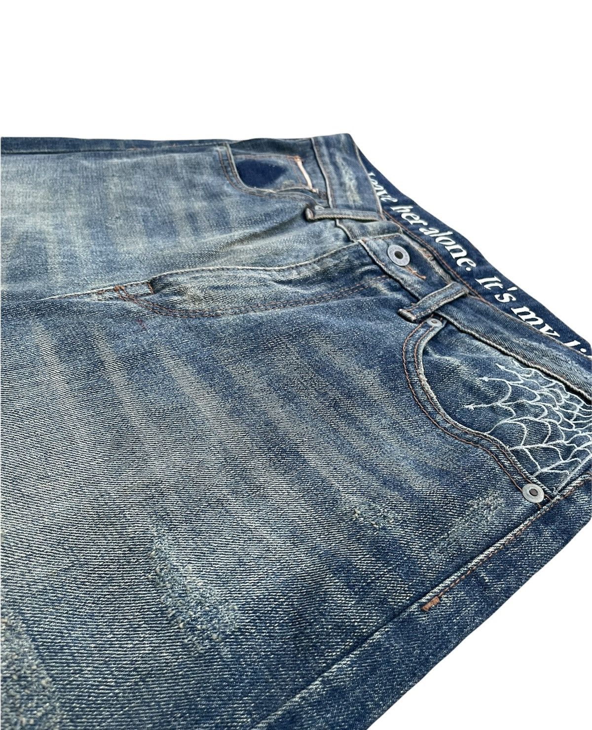Japanese Brand × Vintage Eyedy Vintage Redline Selvedge Aging Wash Denim Size US 31 - 12 Thumbnail