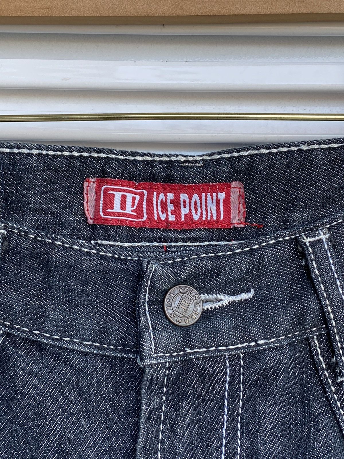Japanese Brand Vintage Ice Point Satanic Embroidered Denim /HystericKapital Size US 31 - 7 Thumbnail