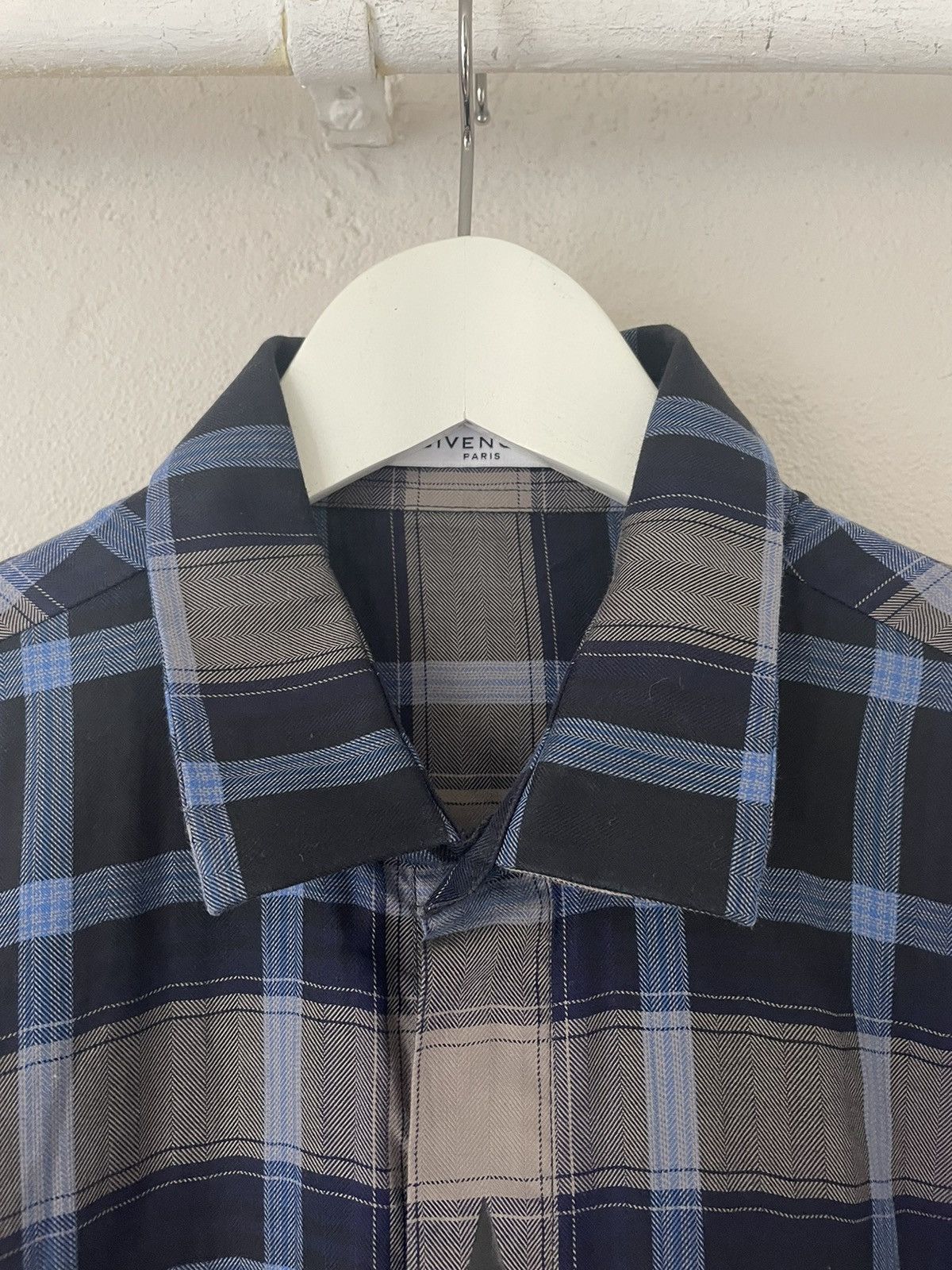 Givenchy Blue/Gray Checkered Stars Button-Up Shirt Size US M / EU 48-50 / 2 - 3 Thumbnail