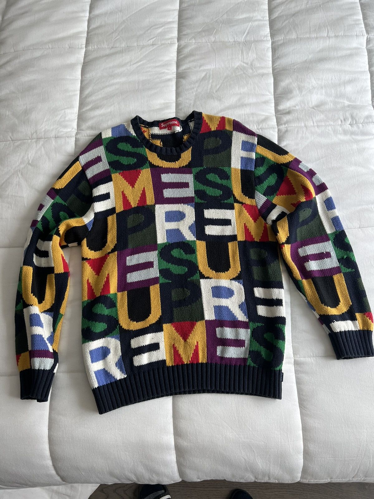 supreme big letters sweater multicolor M-