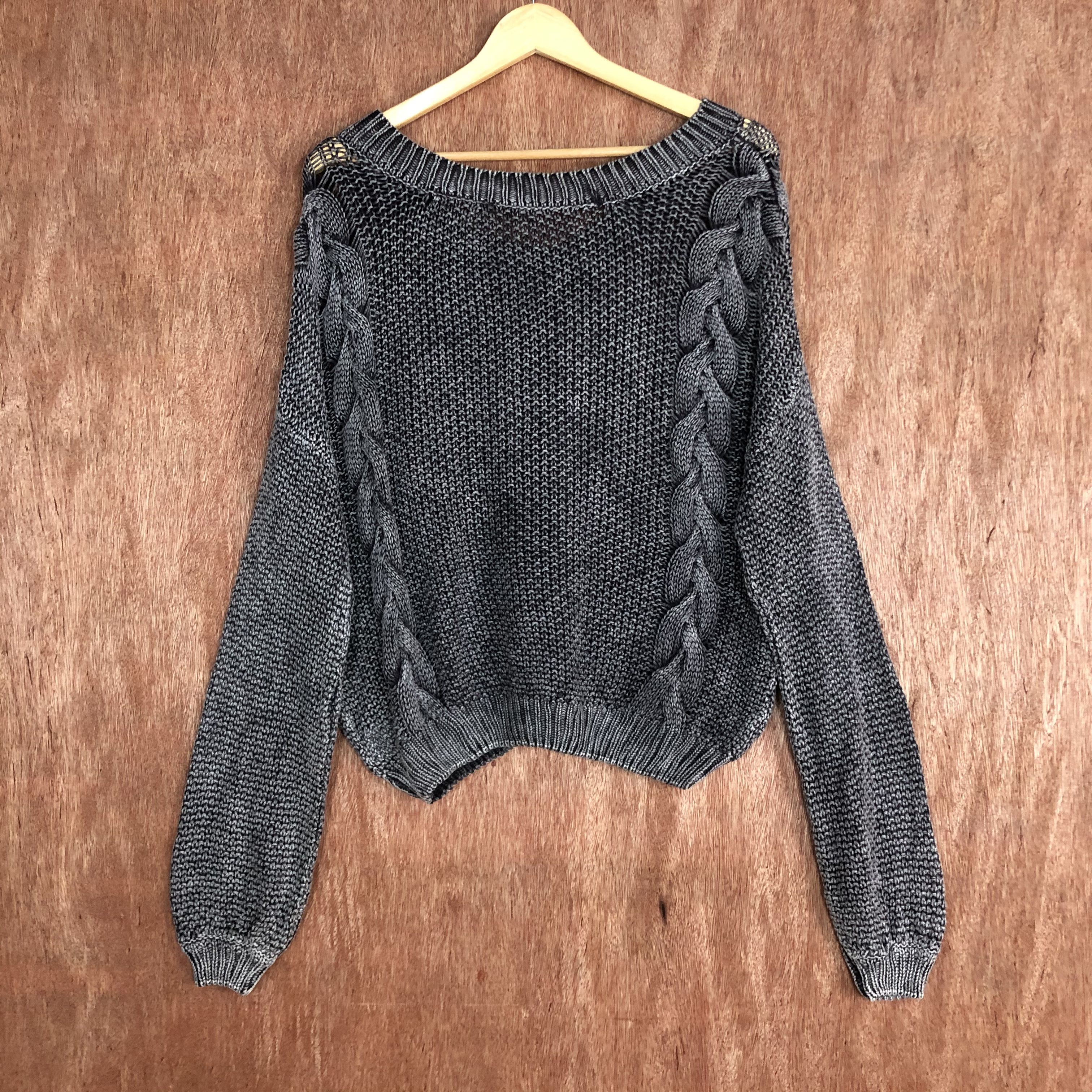 Faded Glory DL Gyda Grey Faded style crochet cable Knitwear #c551 Size M / US 6-8 / IT 42-44 - 10 Thumbnail
