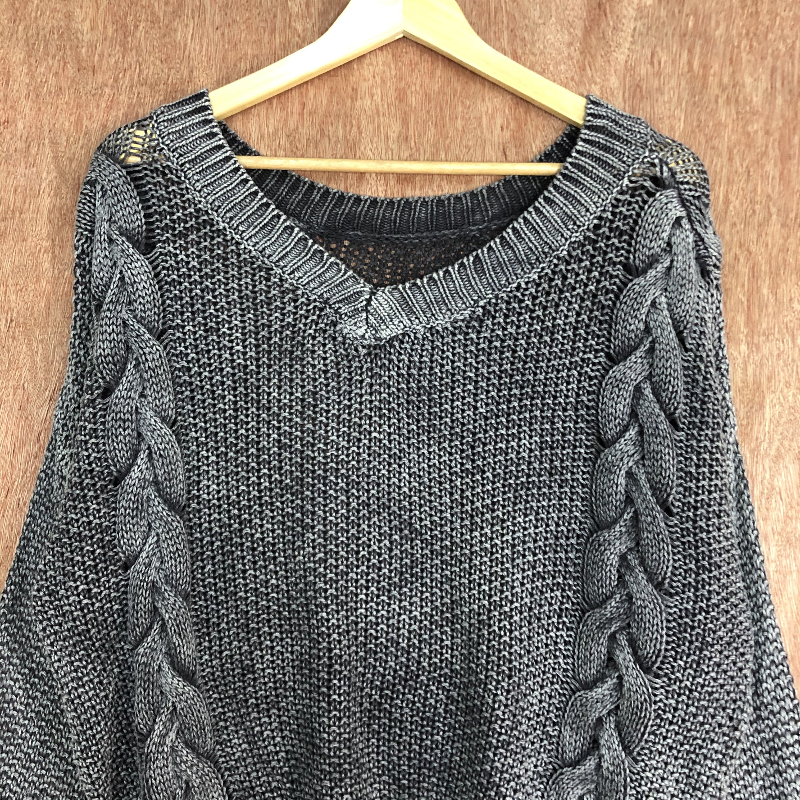 Faded Glory DL Gyda Grey Faded style crochet cable Knitwear #c551 Size M / US 6-8 / IT 42-44 - 9 Thumbnail