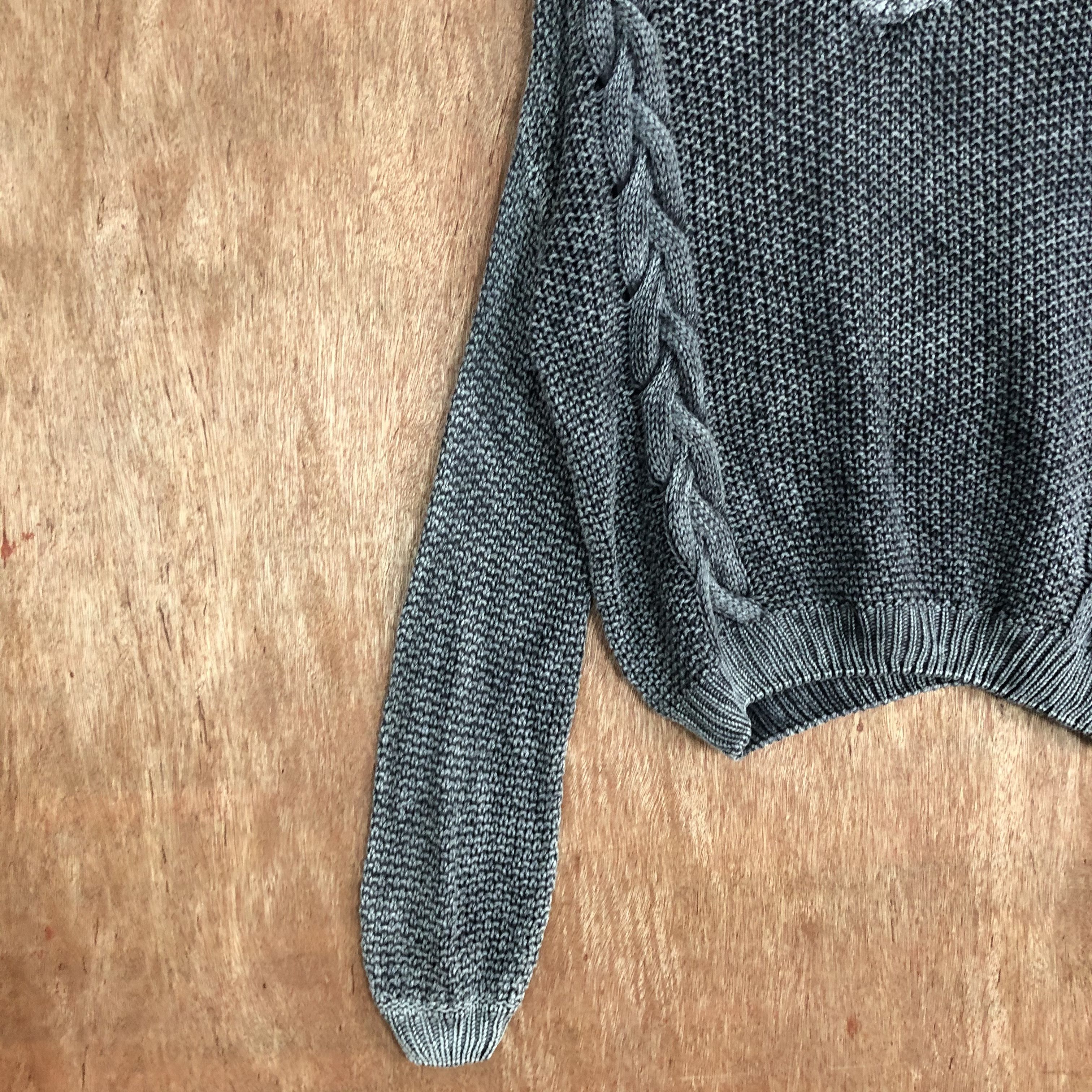Faded Glory DL Gyda Grey Faded style crochet cable Knitwear #c551 Size M / US 6-8 / IT 42-44 - 8 Thumbnail