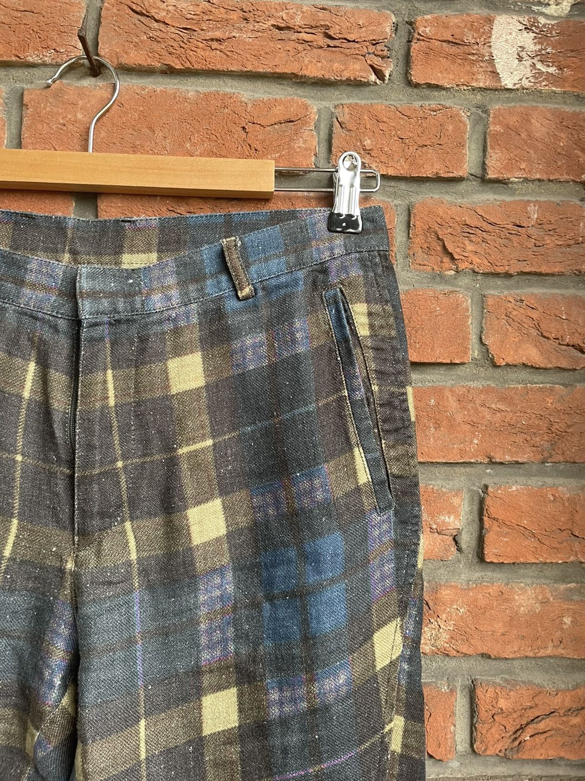 Dries Van Noten Checkered Linen Velcro Pants Size US 30 / EU 46 - 4 Thumbnail