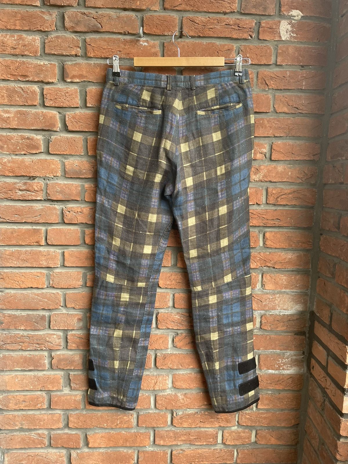 Dries Van Noten Checkered Linen Velcro Pants Size US 30 / EU 46 - 8 Thumbnail